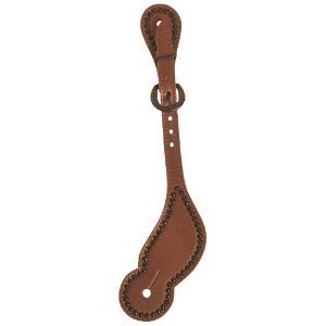 Weaver Spur Strap Outlaw Shaped Golden Brown with Oiled Spots