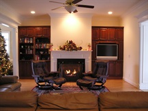 traditional fireplace & entertainment wall