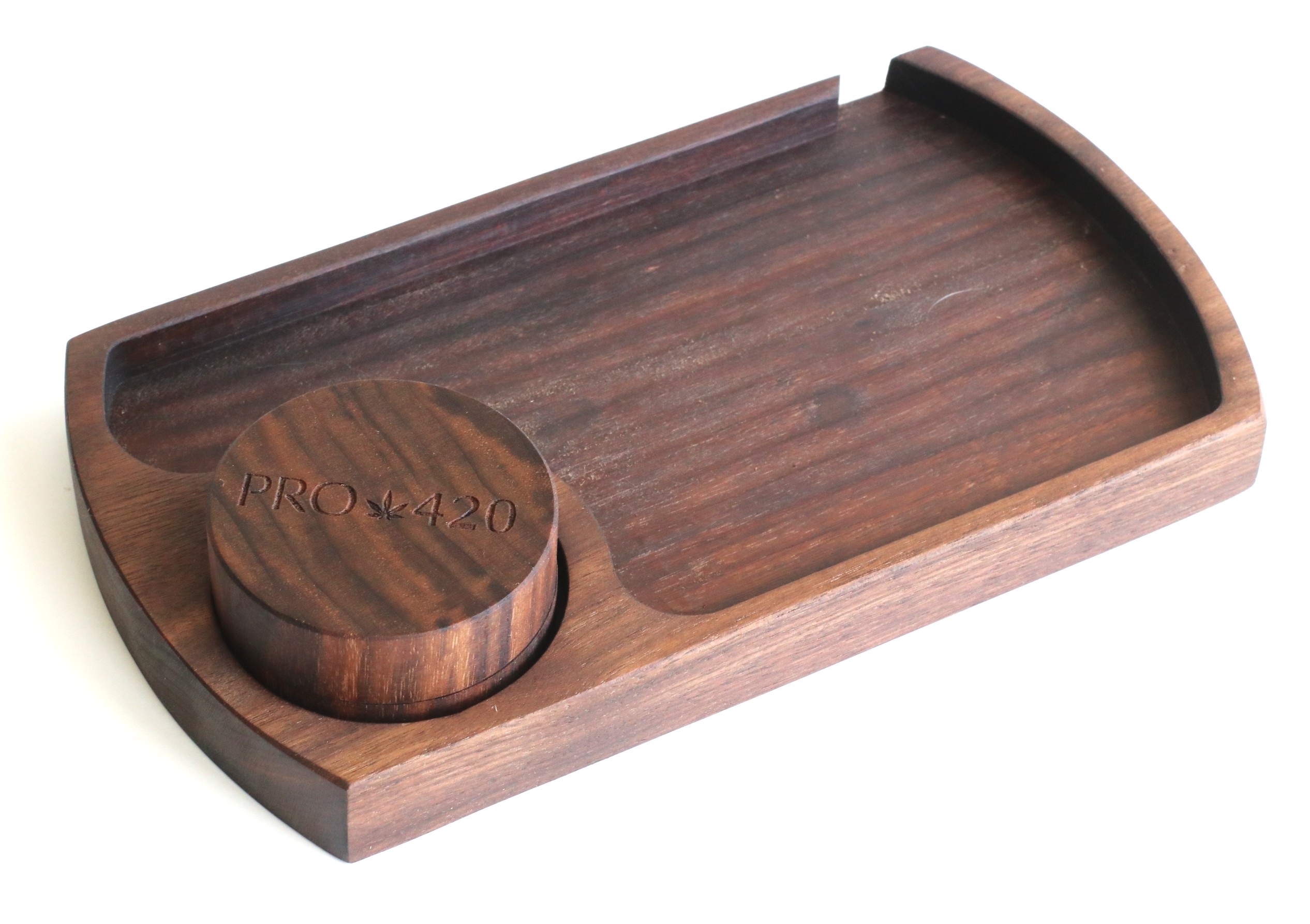 The Ultimate Tray- Handcrafted Walnut Rolling Tray for Smokers