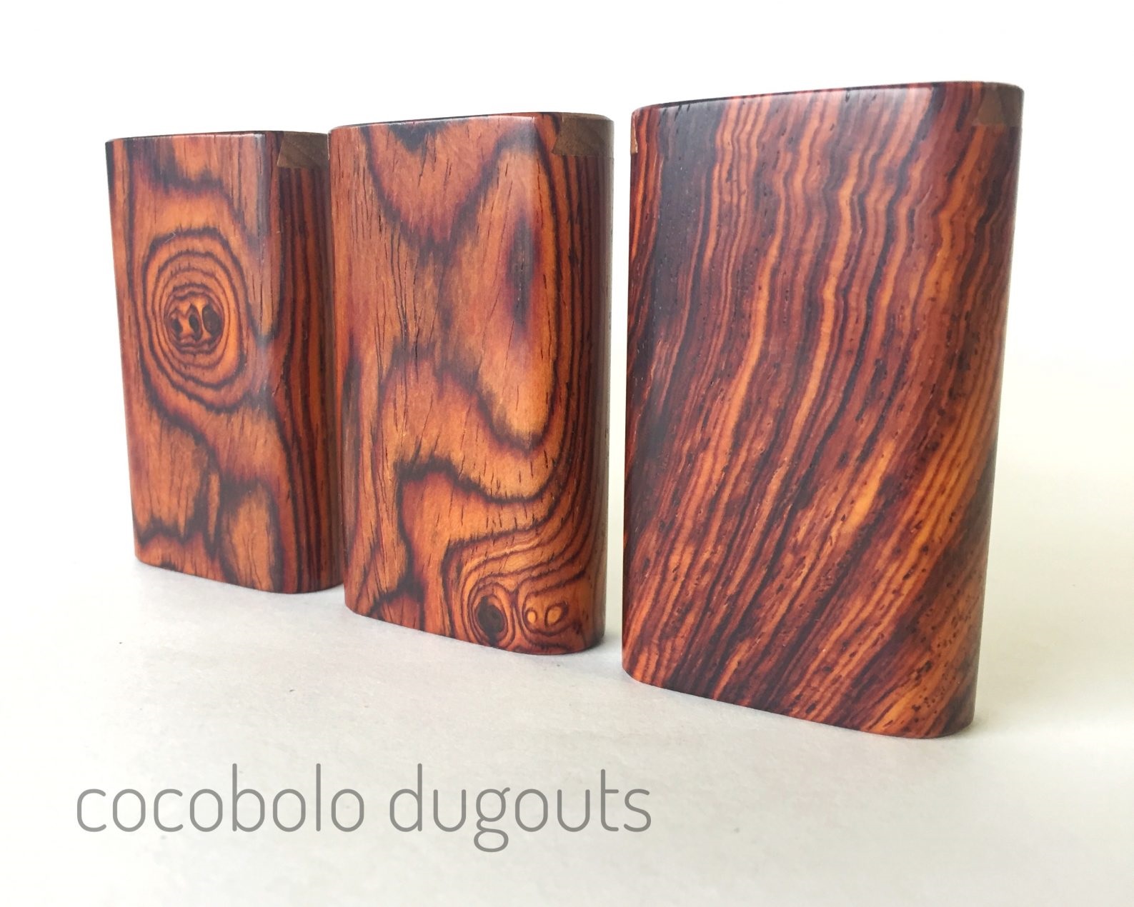 Cocobolo Wood Dugouts and One Hitters- Slider Lid-Handcrafted Functional Art - Cocobolo Wood Dugouts