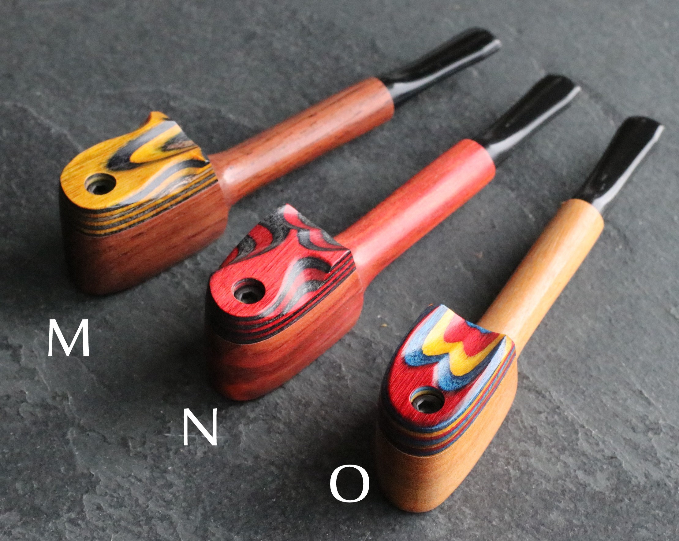 4" Swivel Lid Wood Pipe-DC1 COLOR ETCH LID-Handcrafted American Smoking Pipe - Exotic Wood Pipe