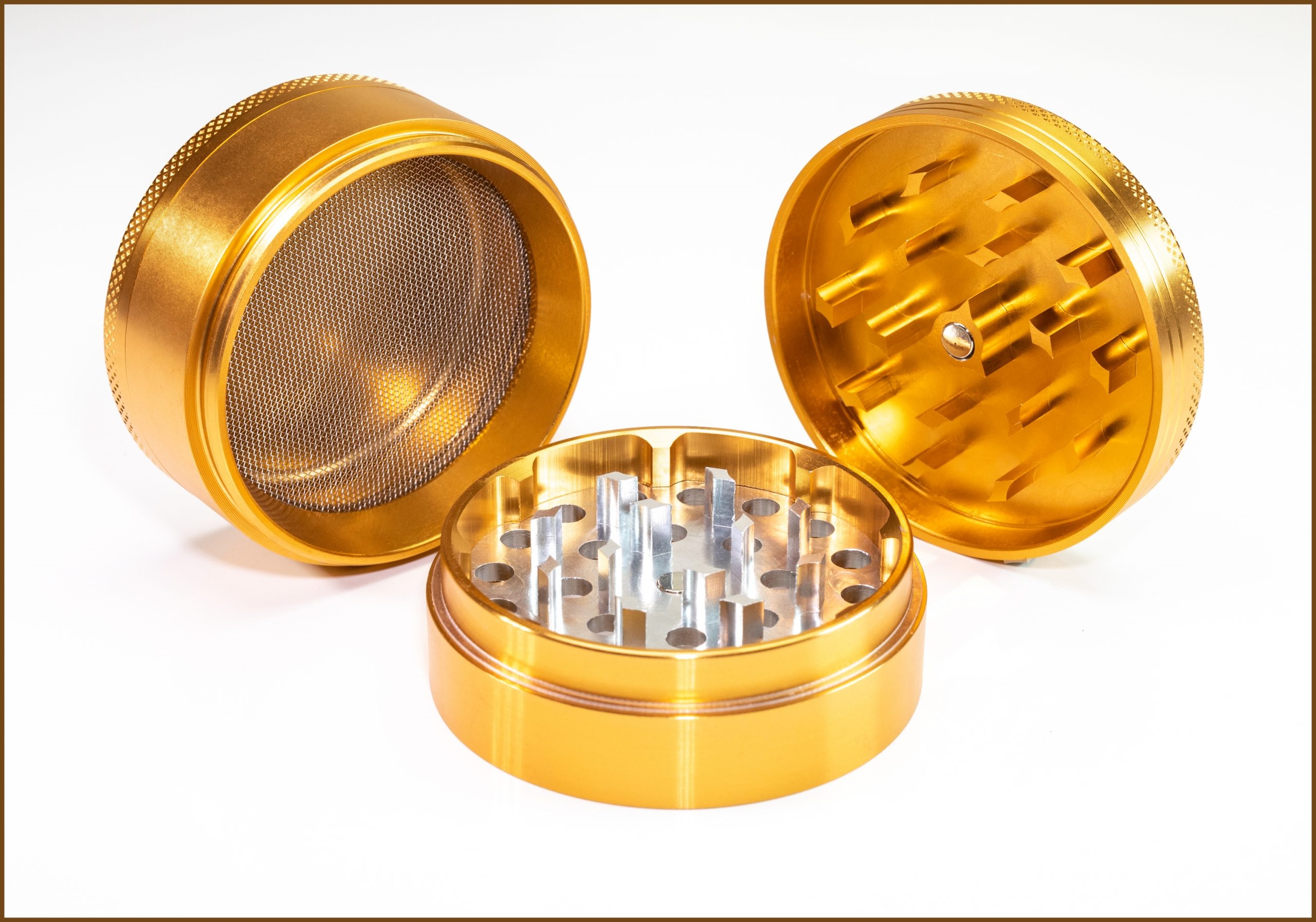 Gold Herb Grinder- 2.5" 4 Piece Professional Grade herb Grinder