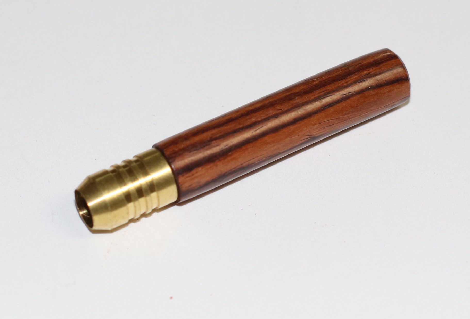 2" Exotic Wood One Hitter Pipes- Crafted Hardwood pipe with Brass Bowl