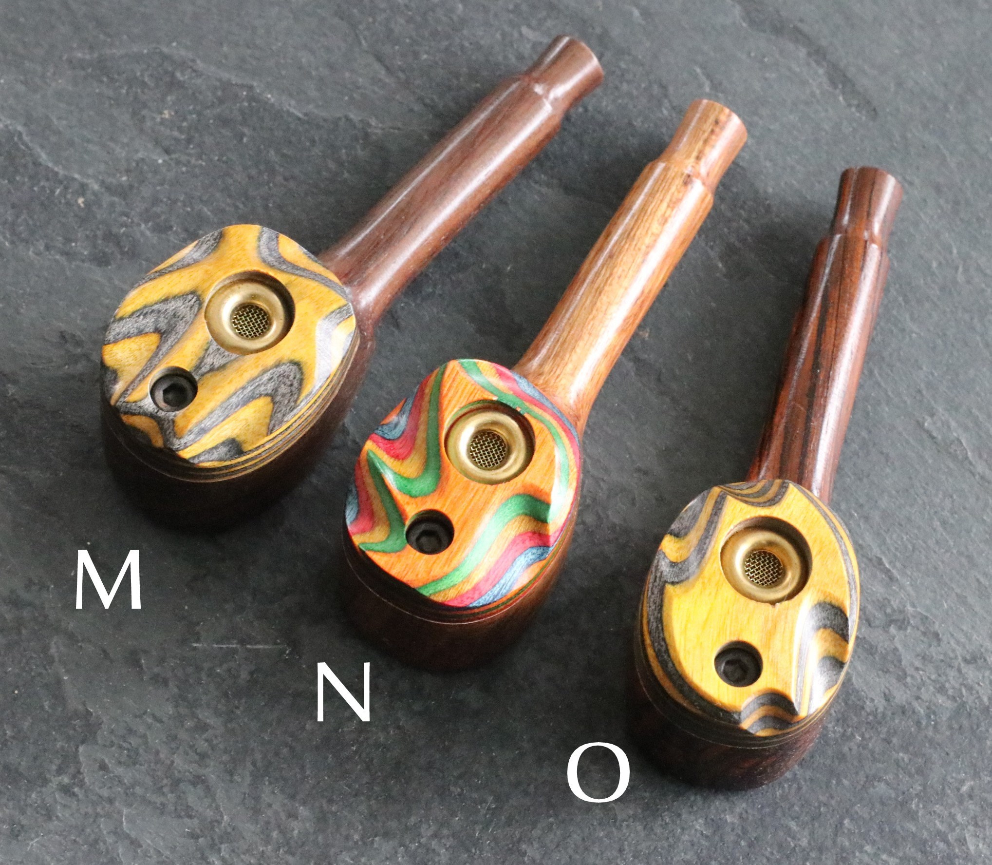 3.5" Swivel Lid Pipe-Z10 RB SWIVEL- Handcrafted Exotic Wood Smoking Pipe - Exotic Wood Pipe
