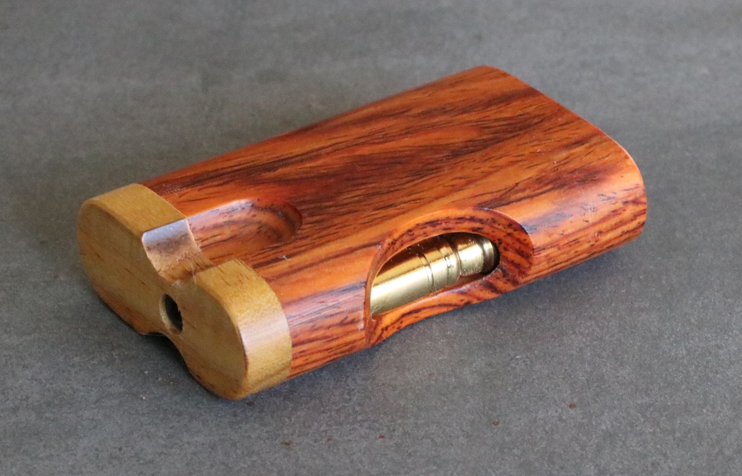 Cocobolo Cutaway Dugout with One Hitter Bat-Stylish Smoking Stash Box - Cutaway Cocobolo Dugout
