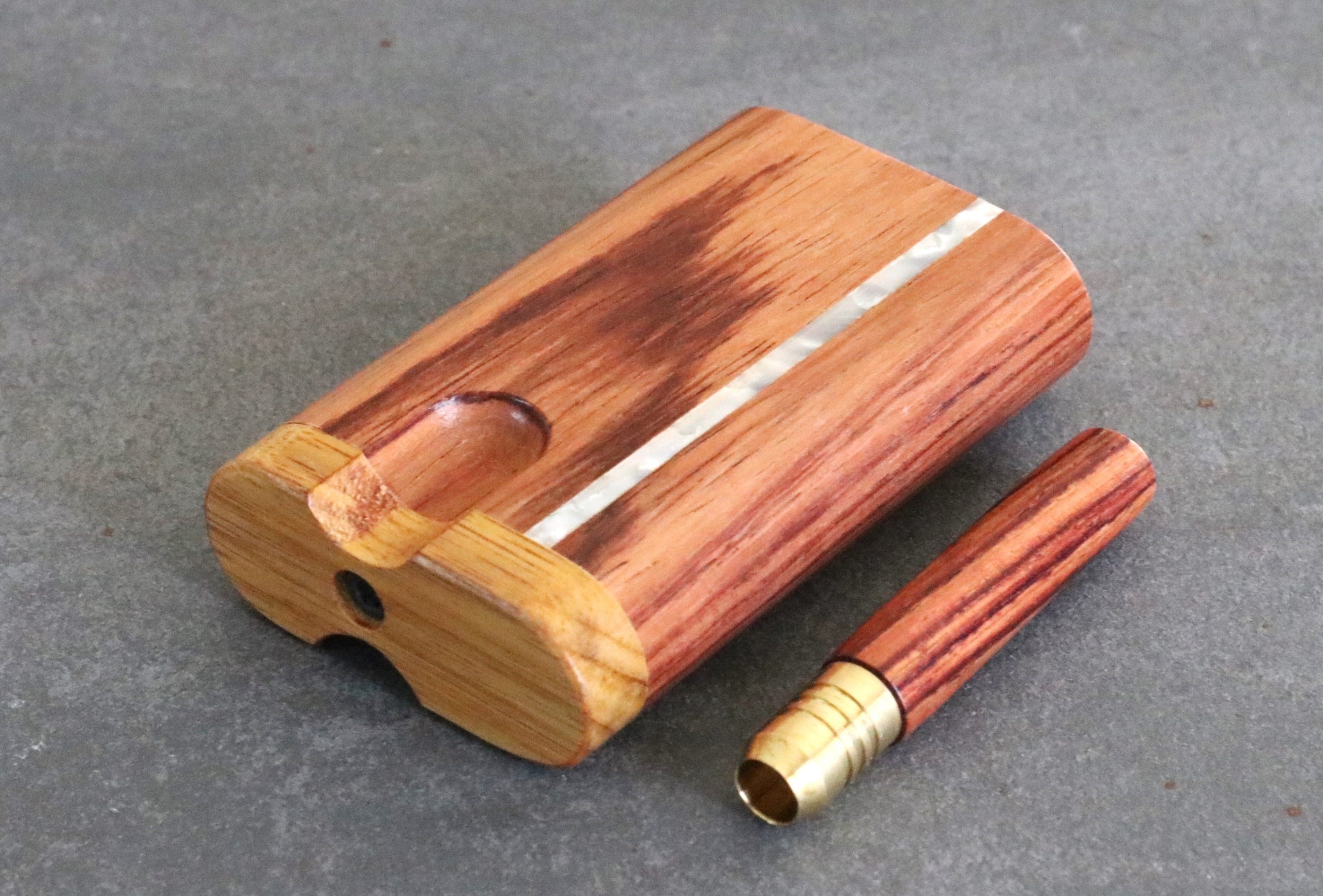 3" & 4" Honduras Wood w/Pearl Inlay- Swivel Dugouts and One Hitters - Honduras Pearl Inlay Dugouts