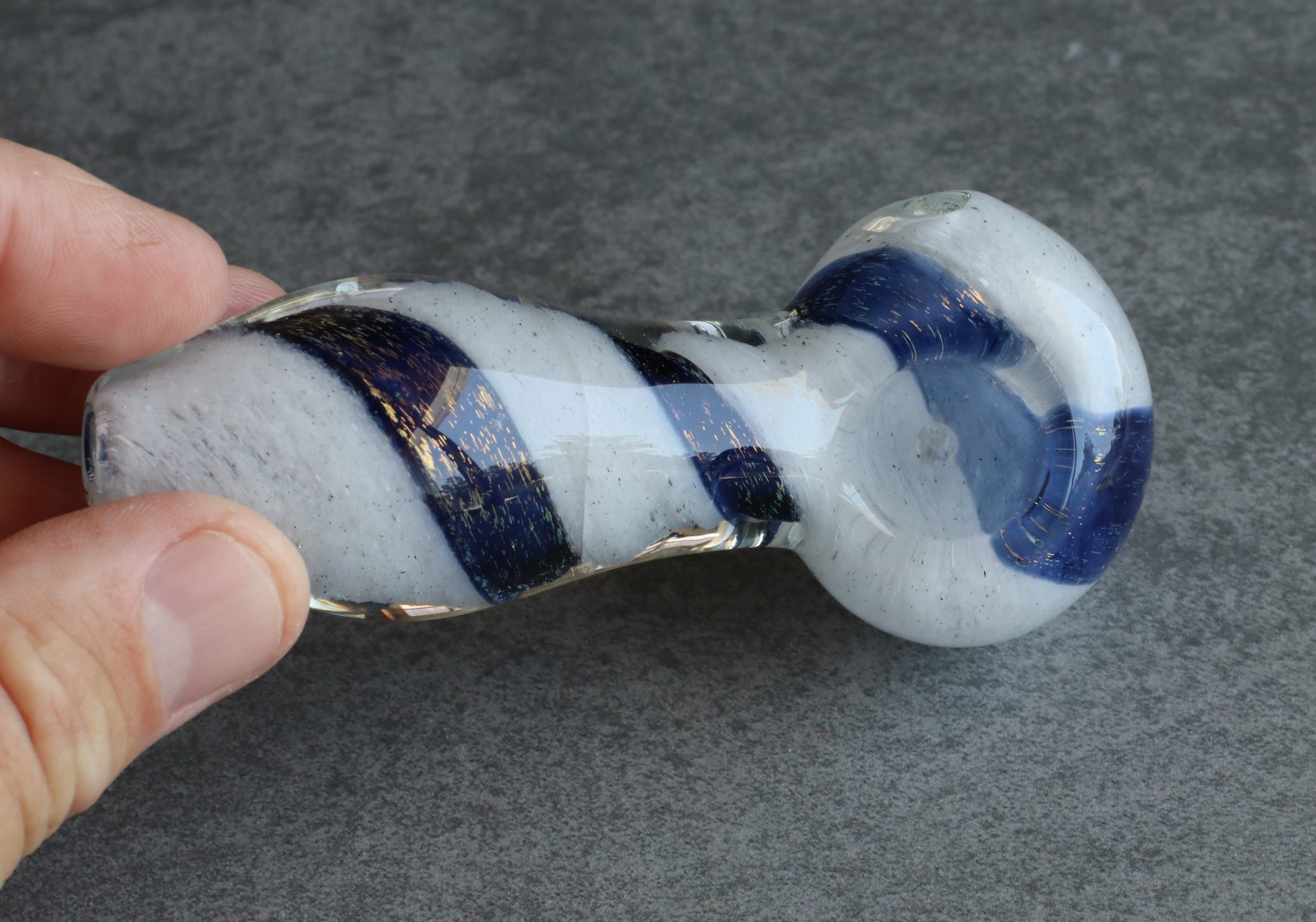 4" Glass Spoon Pipe- Spoon Bowl- Snow White- Quality handblown American Glass
