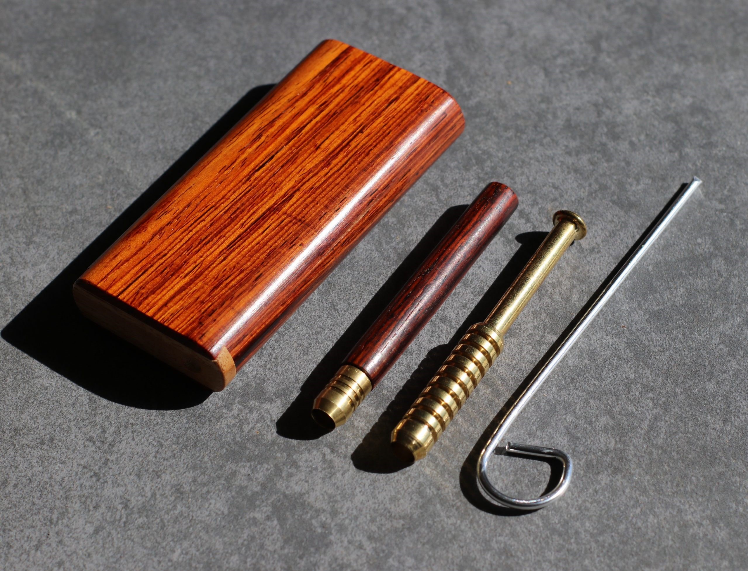 Exotic Wood Dugout-One Hitter Pipes & Poker- The Ultimate Dugout Gift-Old School Classy Smoker's Kit