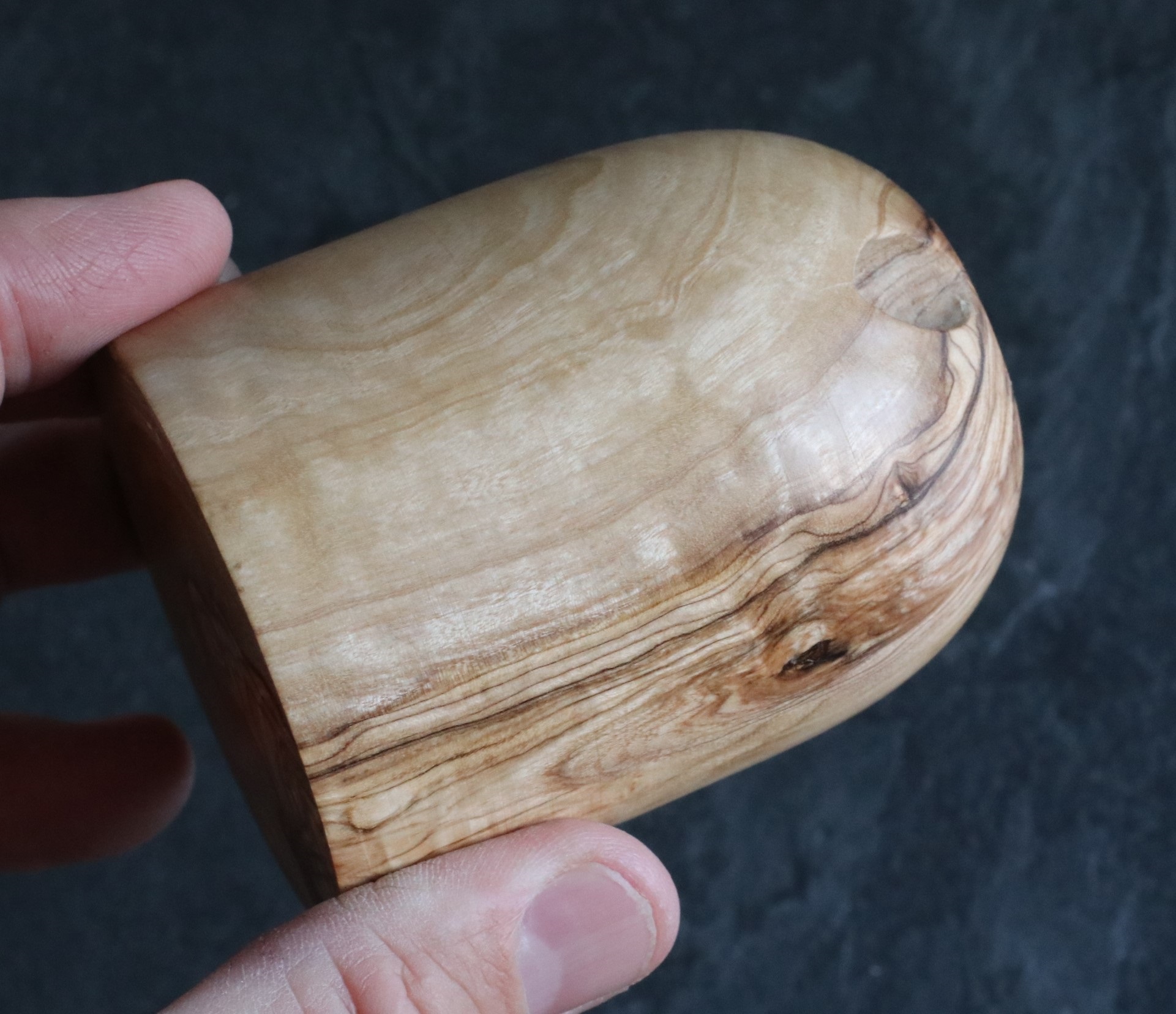 Olive Wood Tabletop Dugout- One Hitter Stash Box- Smoker's Gift