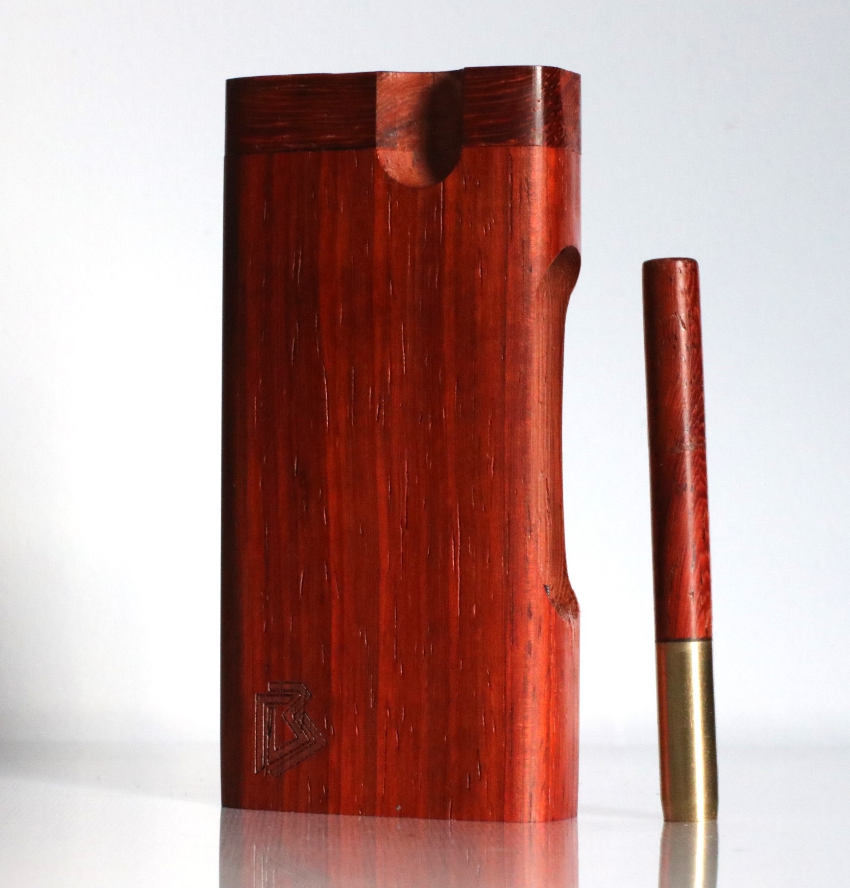 4" Padauk Dugout & One Hitter Pipe-Branded Dugouts-American Crafted Stash Box - Padauk Dugout