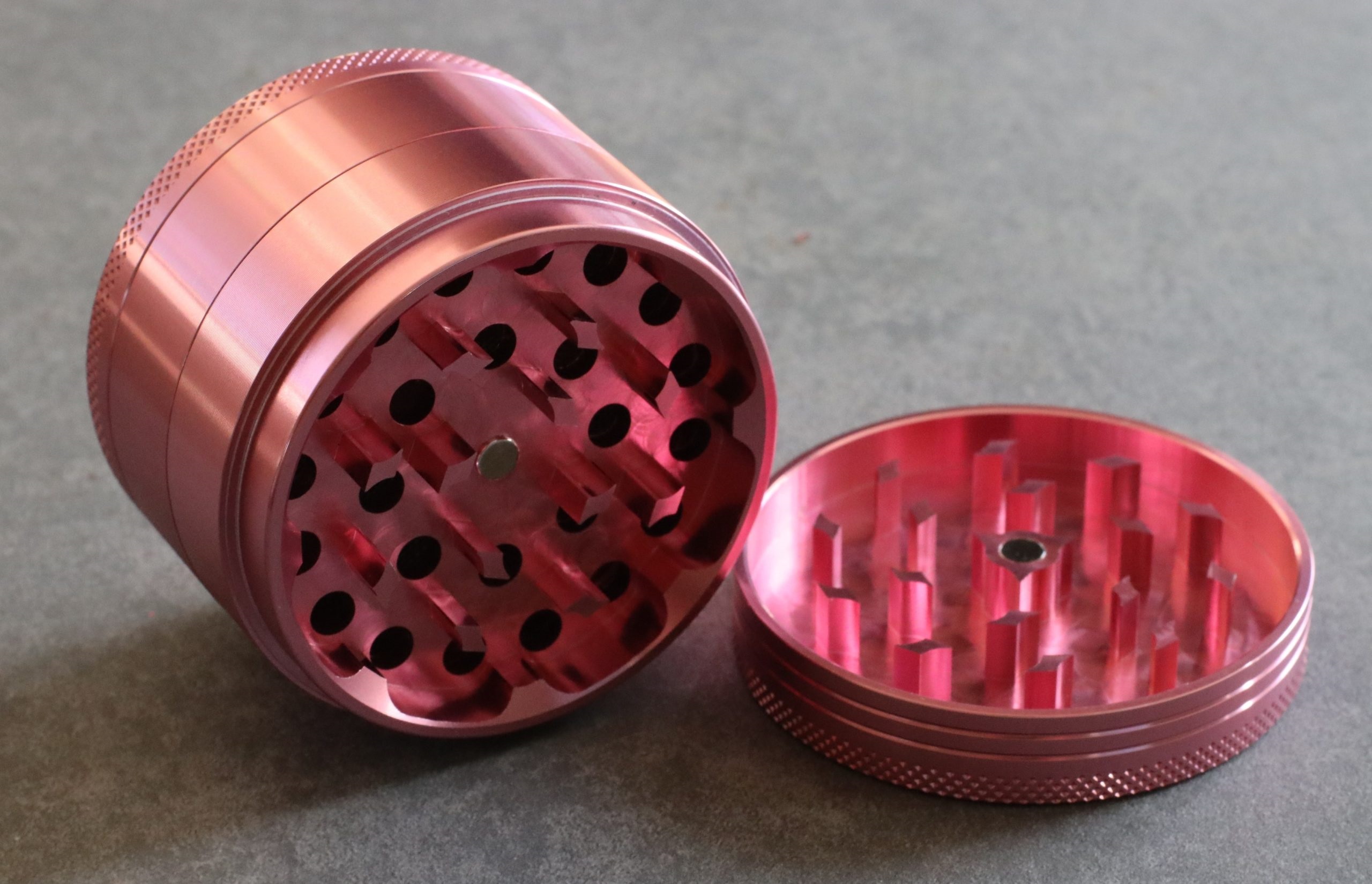 PRO 420 Pink Gift Pack- Herb Grinder & Glass Pipe-Great Gift for Smokers - Pink 2.5' Herb Grinder