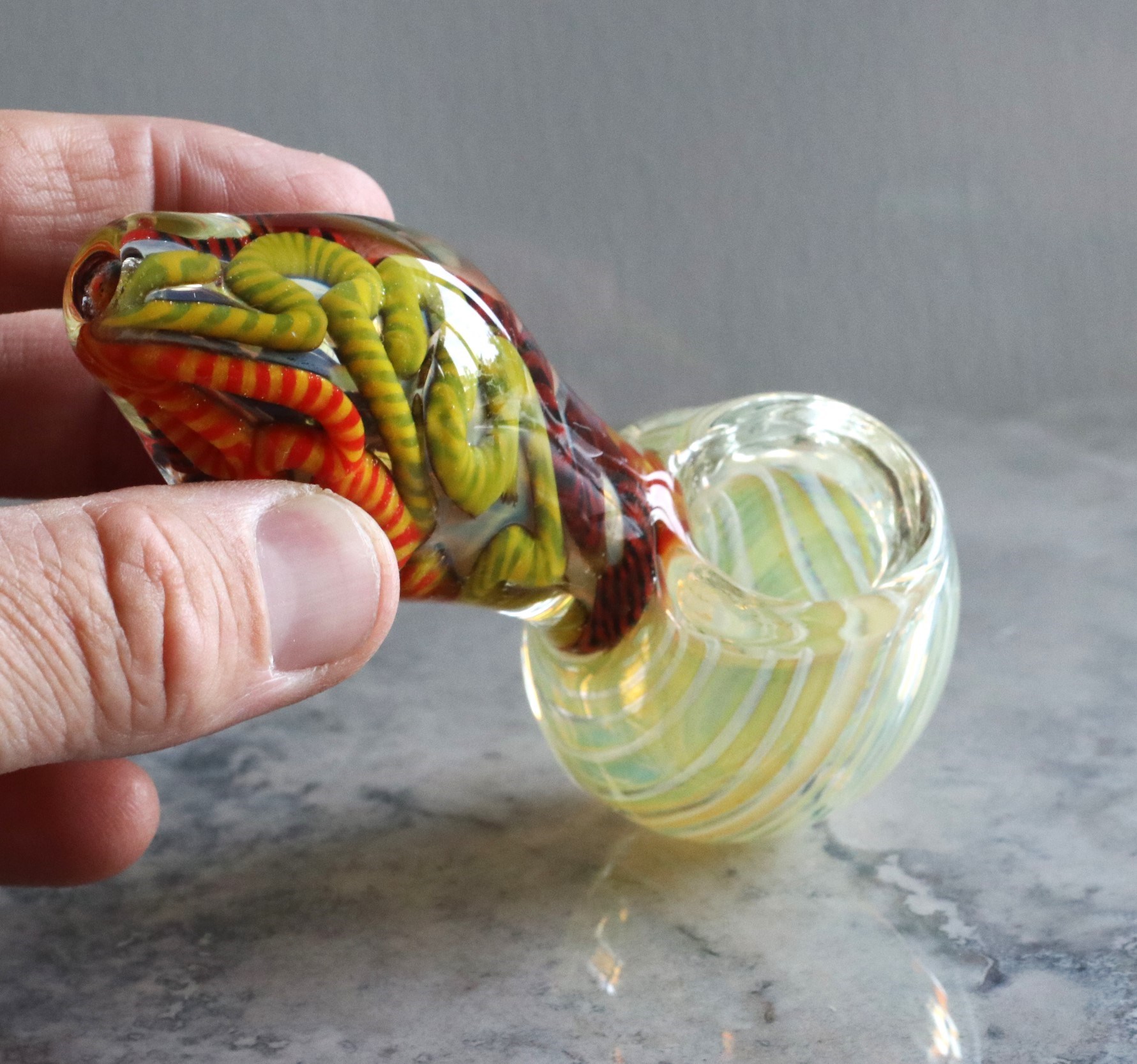 Glass Spoon Pipe-Sturdy Thick Hourglass Spoon Smoking pipe
