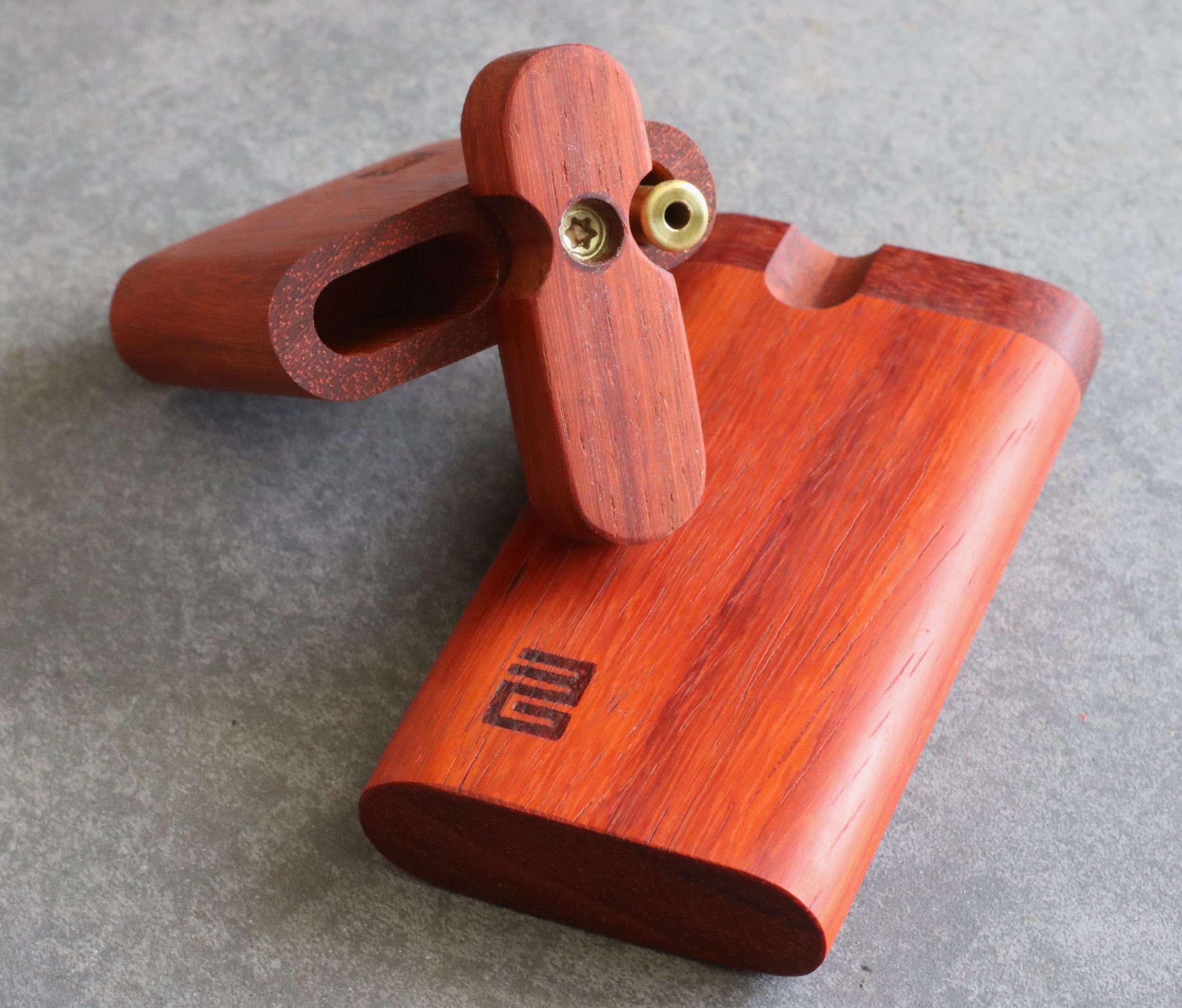 3rd Grain Padauk Wood Dugouts & One Hitter Pipe-American Crafted Stash Box