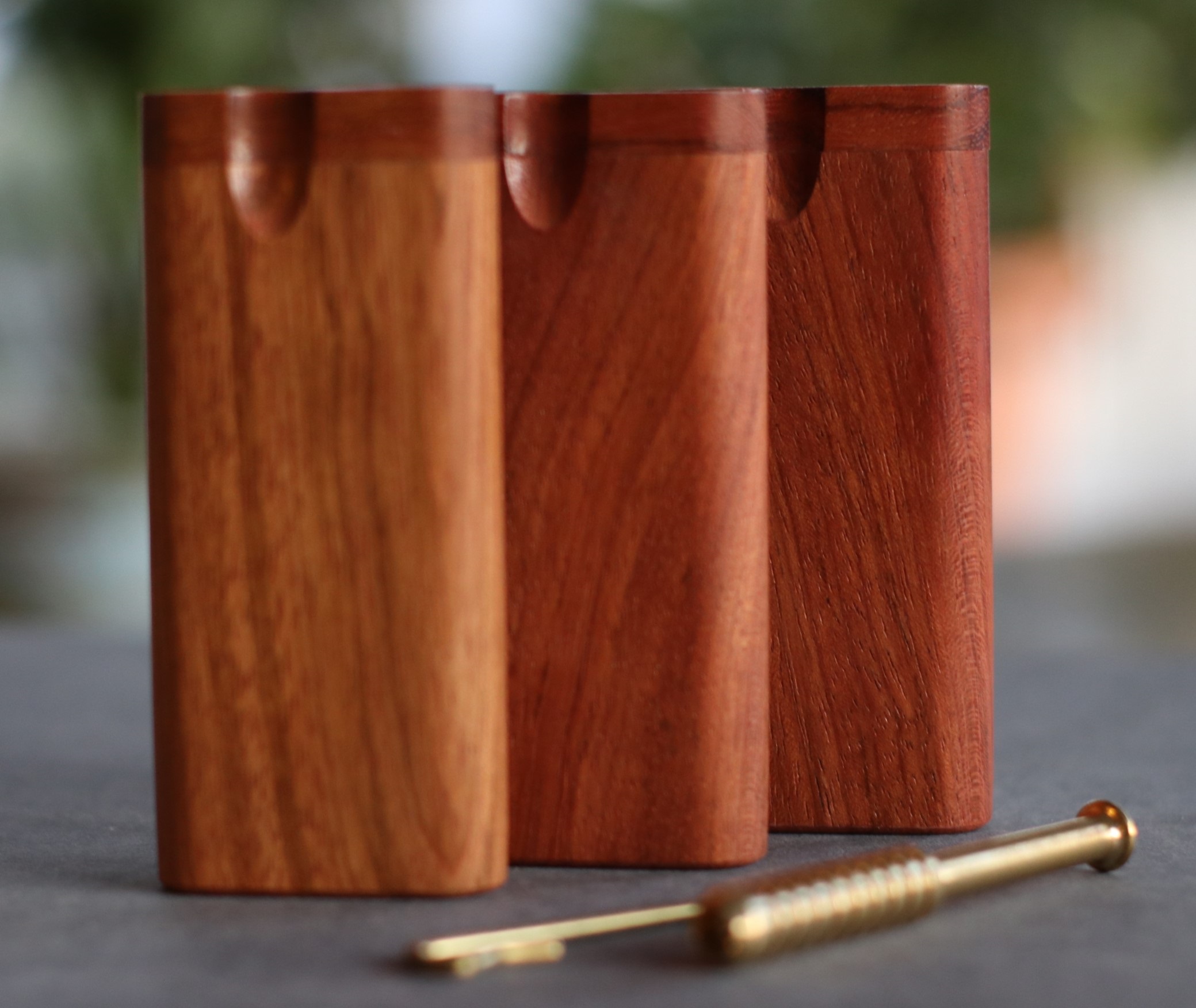 4" Jatoba Swivel Lid Dugout & One hitter pipe-American Handcrafted Stash Boxes