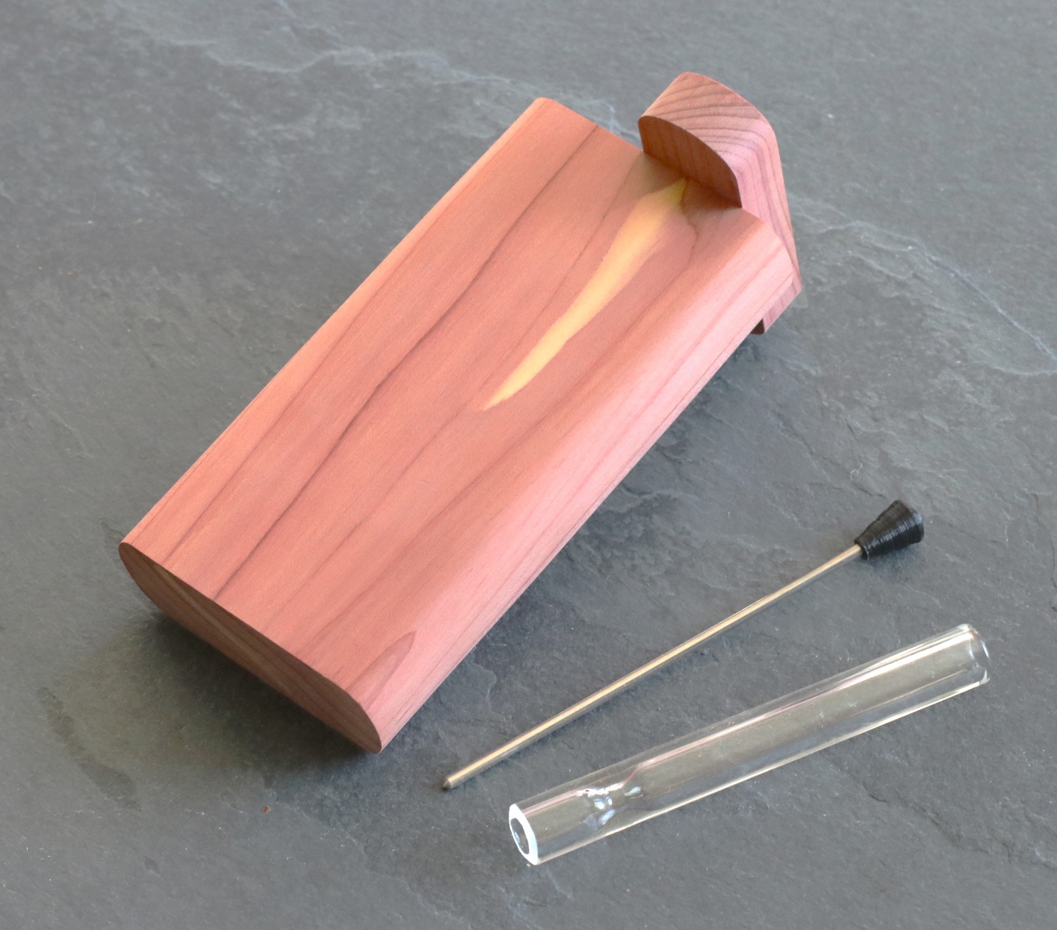 Cedar Wood Dugout- by Futo- Premium Stash Box with One Hitter & Stash Cleaner
