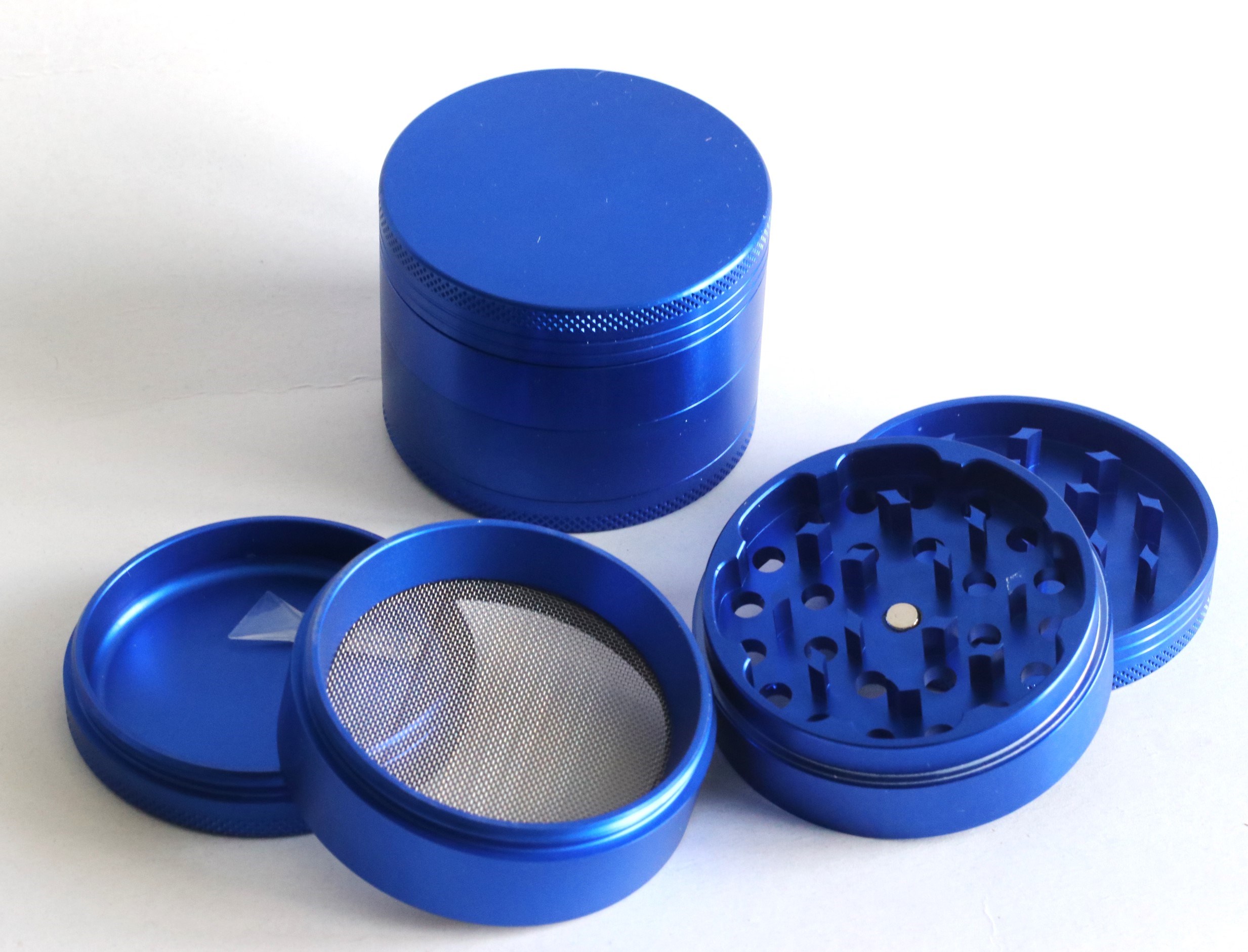 PRO 420 Blue Gift Pack- Herb Grinder & Glass Pipe-Great Gift for Smokers - Blue Herb Grinder