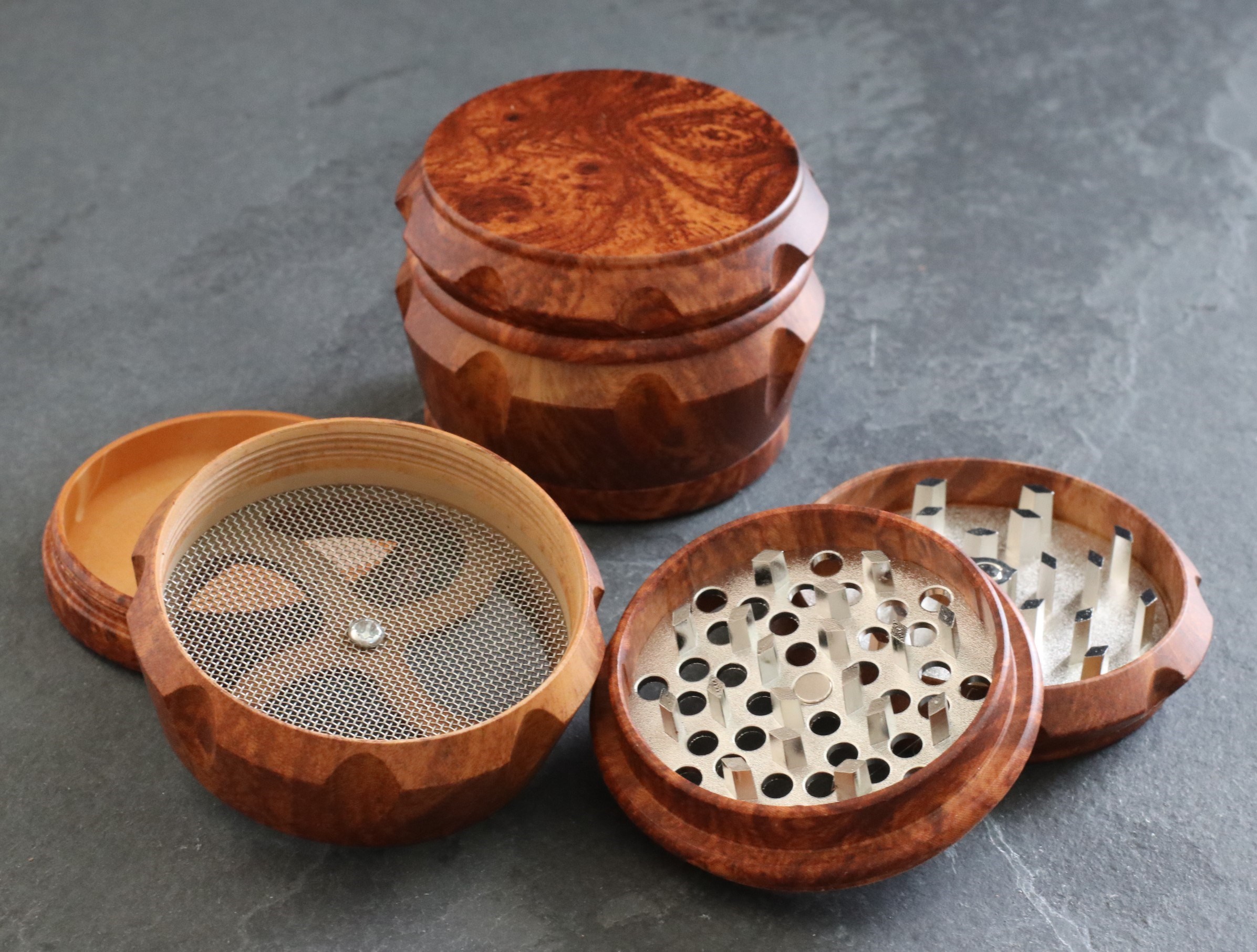 PRO 420 Gift Pack Bundle-Rolling Tray, Grinder, Stash Jar & Pipes-YOLO Ultimate Gift Pack for Smoker's - Herb Wood Grinder