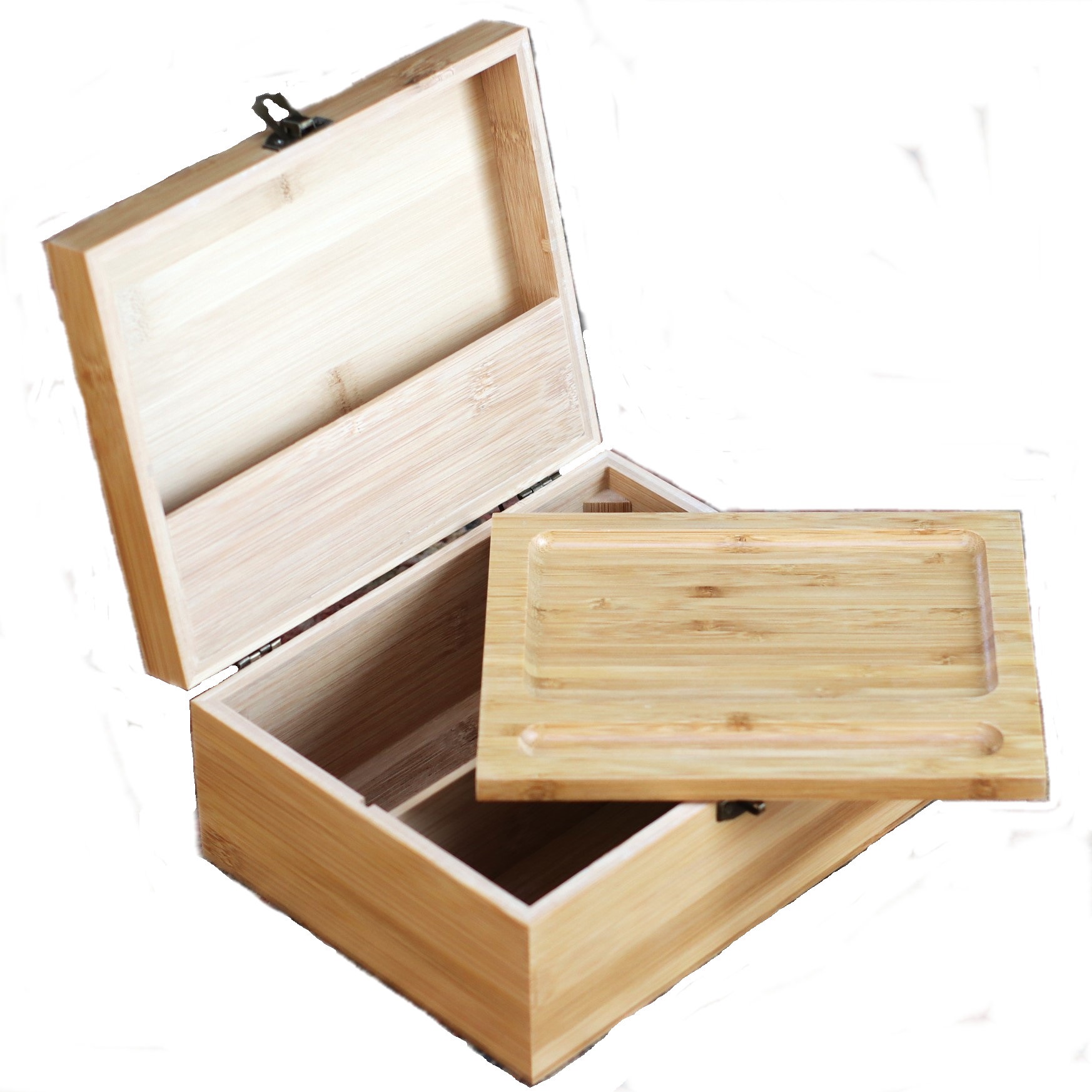 Bamboo Stash Box-Treasure Box-Jewelry Box-Keep Safe-9" x 7" - Bamboo Wood Treasure Box