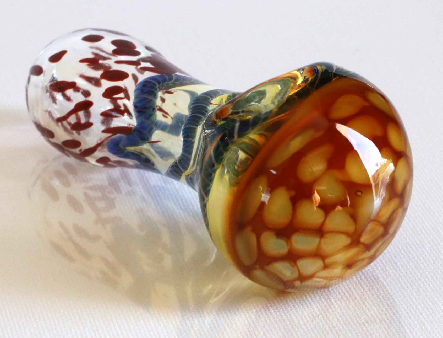 4" Glass Spoon Pipe- Leopard 100mm - Glass Spoon Pipe