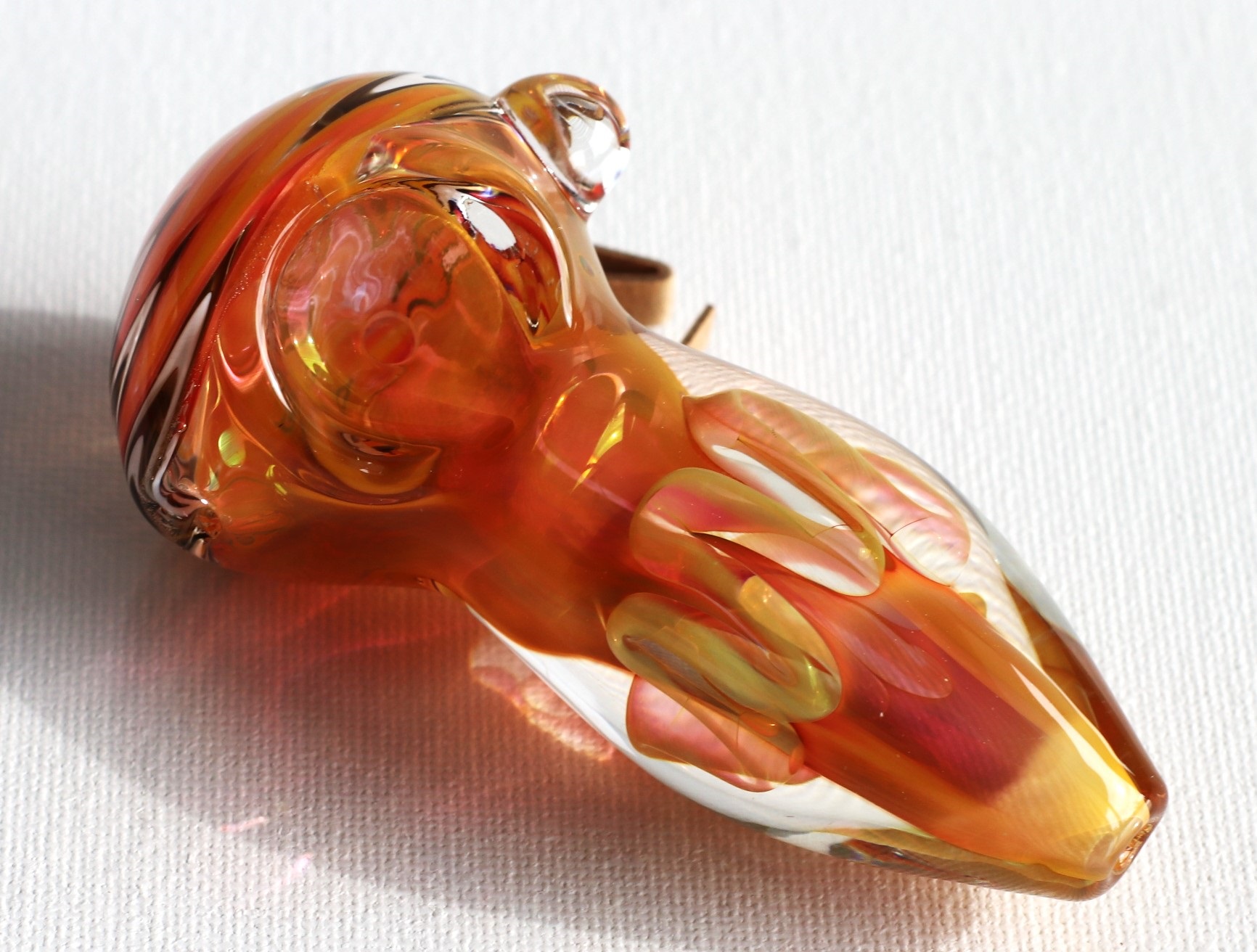 3.5"" Glass Spoon Pipe-Spiral - Glass Spoon Pipe
