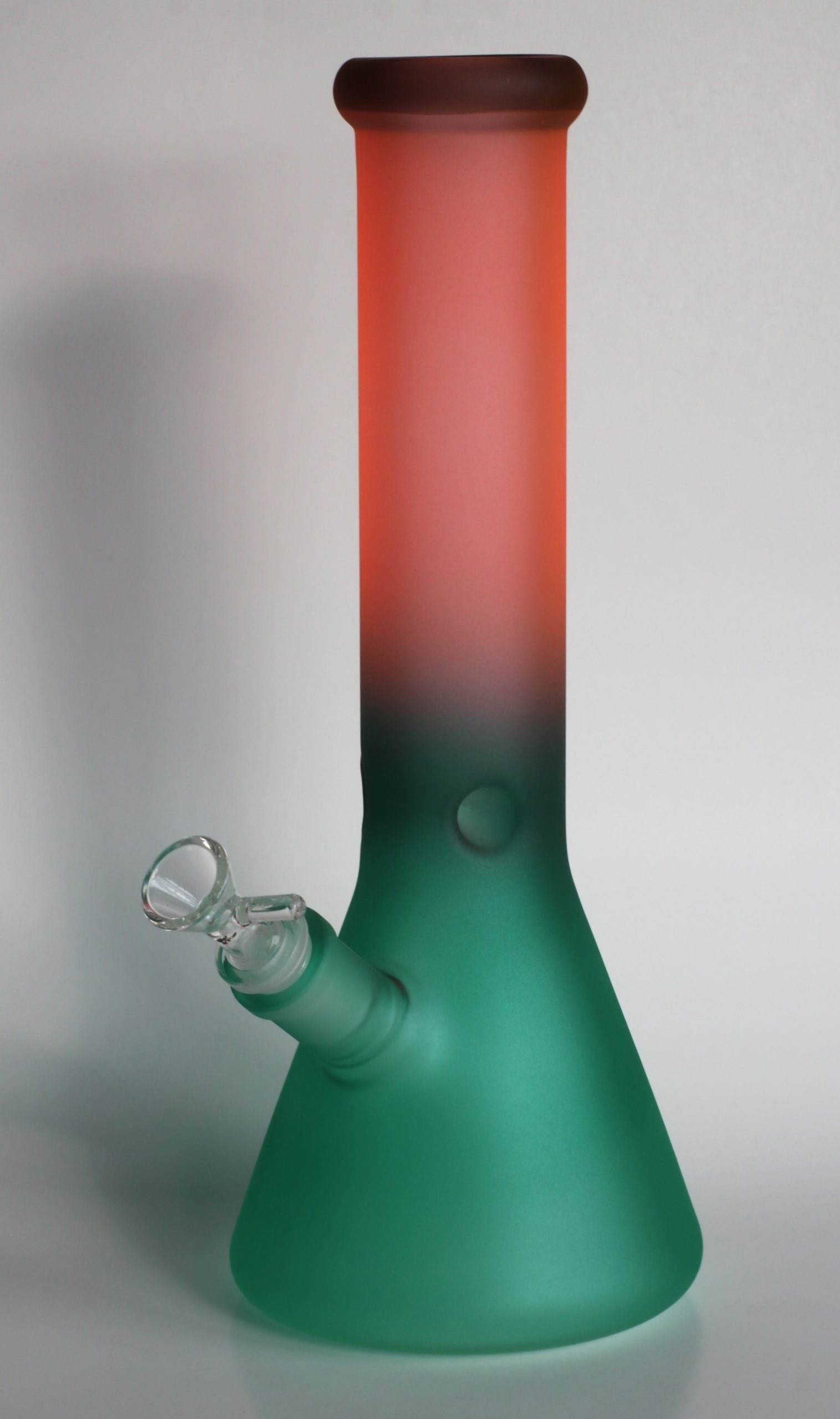 12" GRAV Frosted Glass Bong-Water Pipe-Downstem & Herb Slide-GREEN FIRE Fade Glow in the Dark - PRO 420 Marijuana Stash Jar
