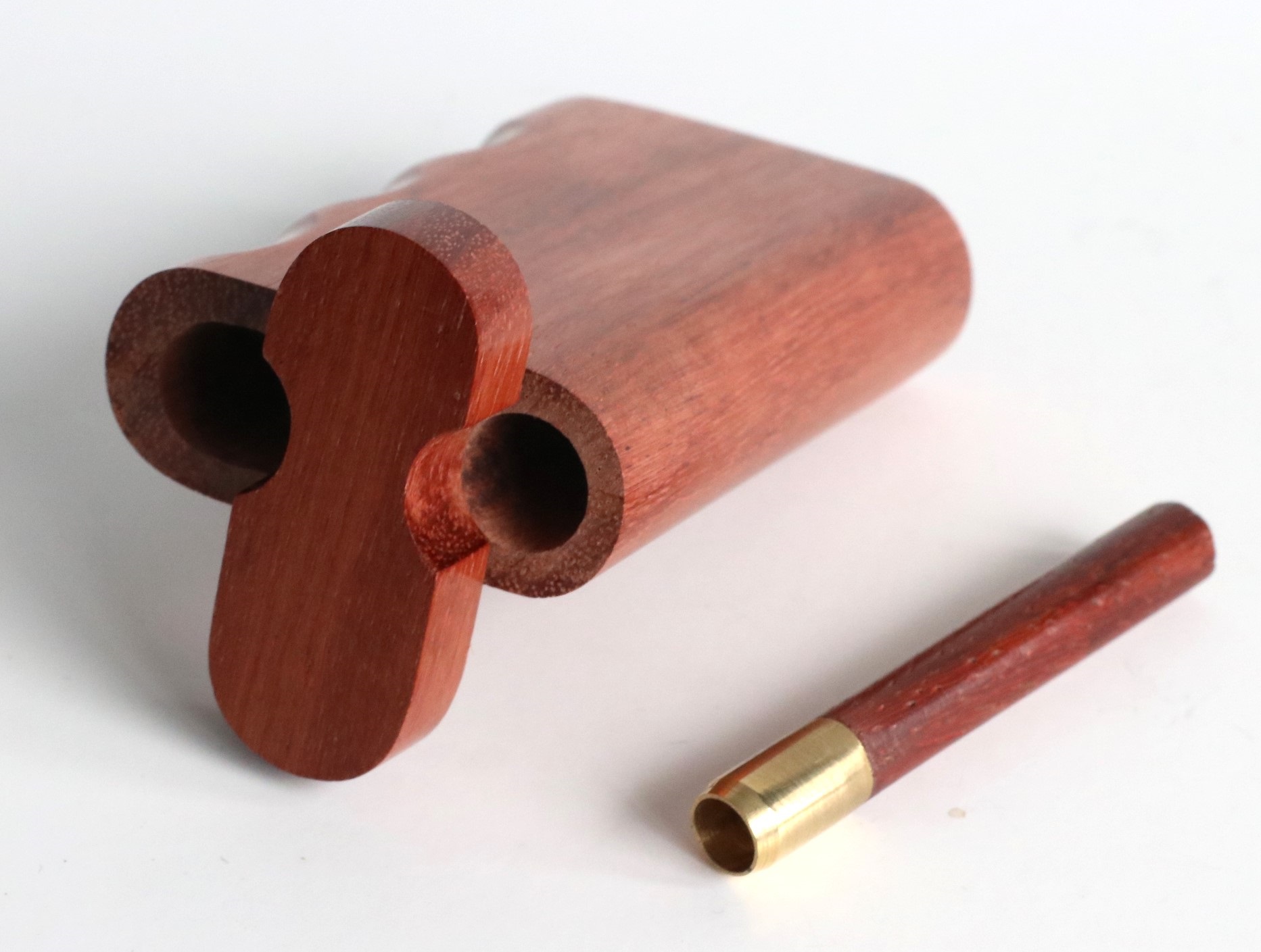 3" Brazilian Cherry Swivel Lid Dugouts-Built in Poker-handle grip design- American made Stash Boxes