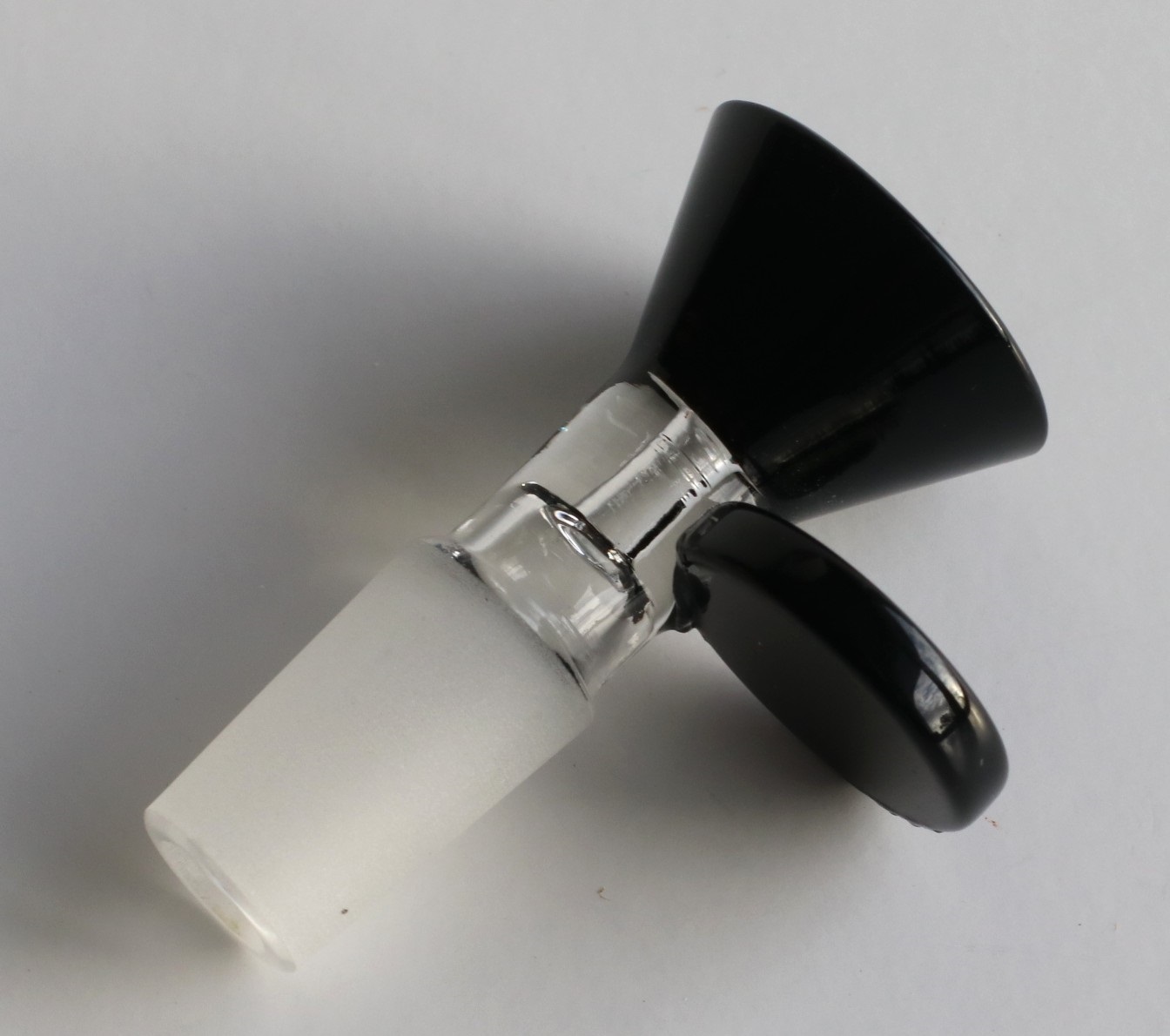 Glass Bowl Insert-14.5 mm- Frosted Male Insert Bowl with Glass Handle - Glass Bowl Insert