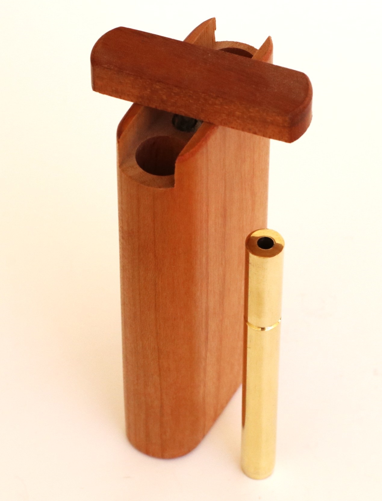 4" Brazilian Cherry Wood Dugouts & One Hitter Pipes-Snap Top Lids-American Crafted Stash Box - 4' Brazilian Cherry Wood Dugouts & One Hitter Pipes-Snap Top Lids-American Crafted Stash Box