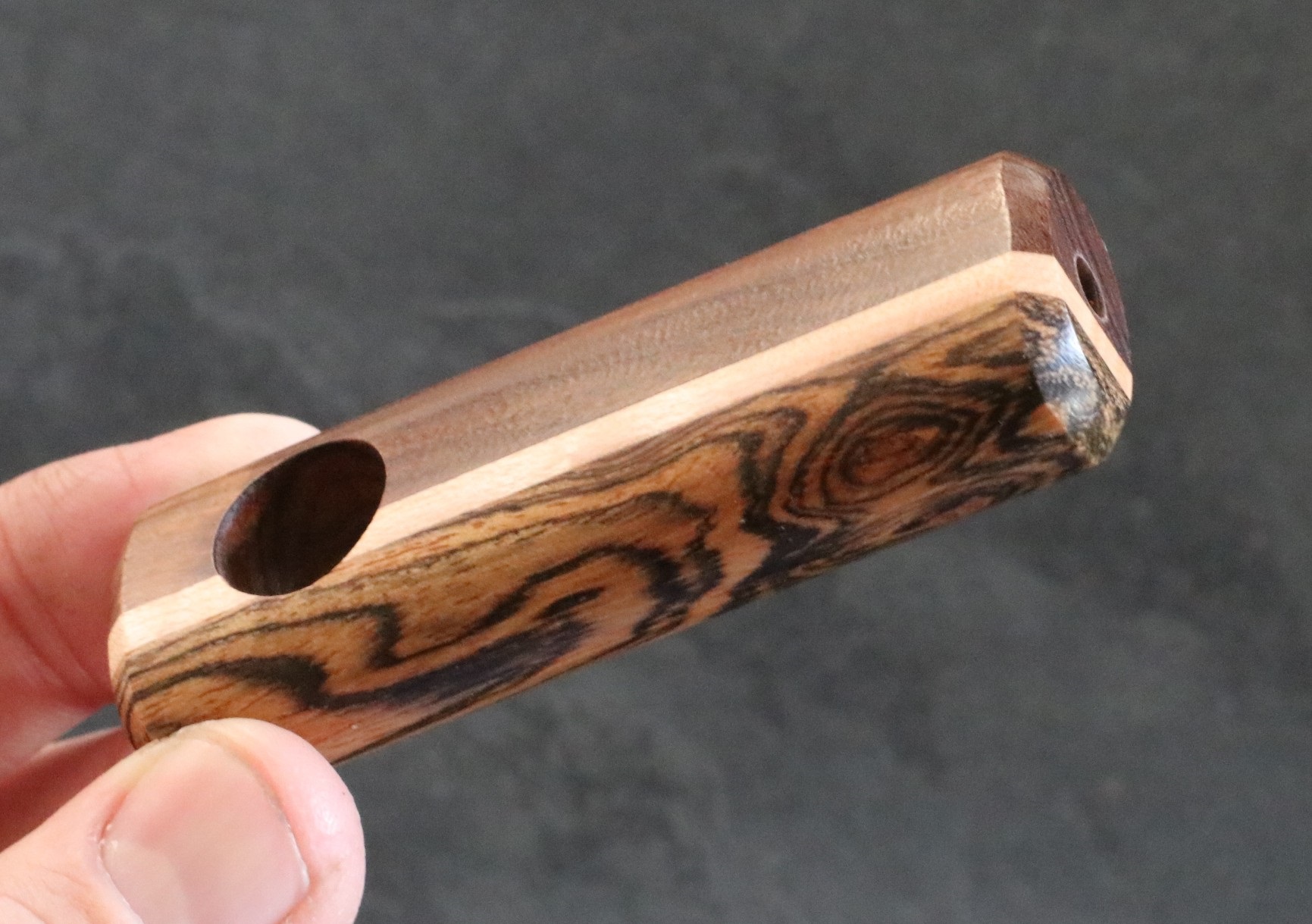 3" Exotic Wood Pipe-B18L-Handcrafted American Wood Pipe - Handcrafted Smoking Pipe