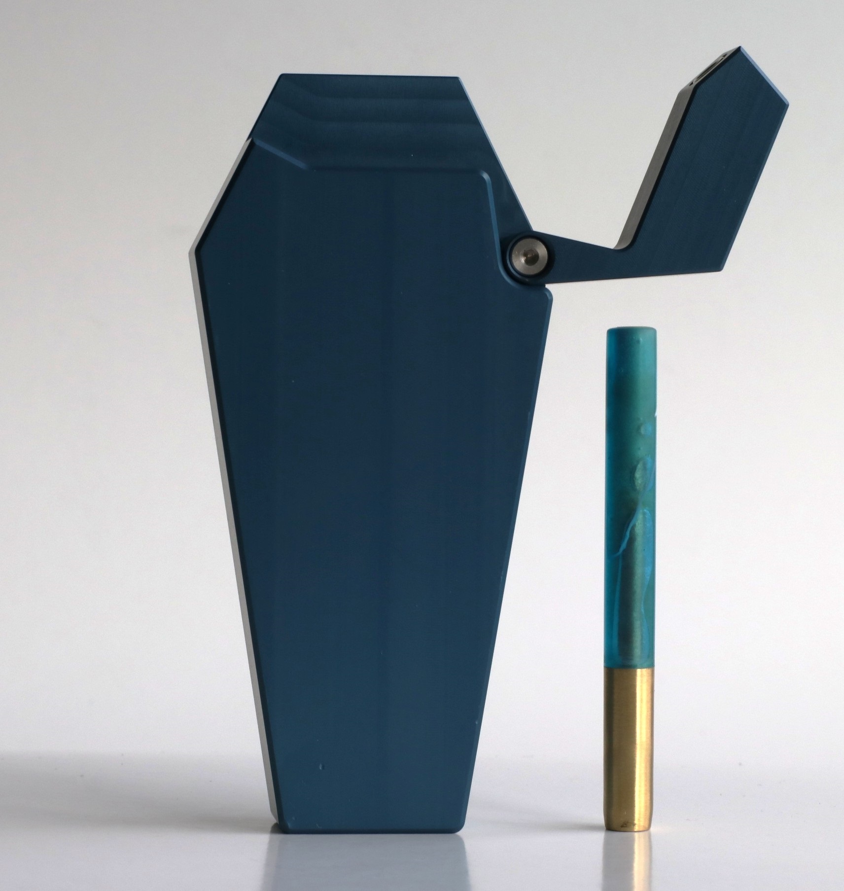 Casket Stash Metal Dugouts-4.5" Heavy Duty Stash Box w/ 2 Special One Hitter Pipes-21st Century Dugouts