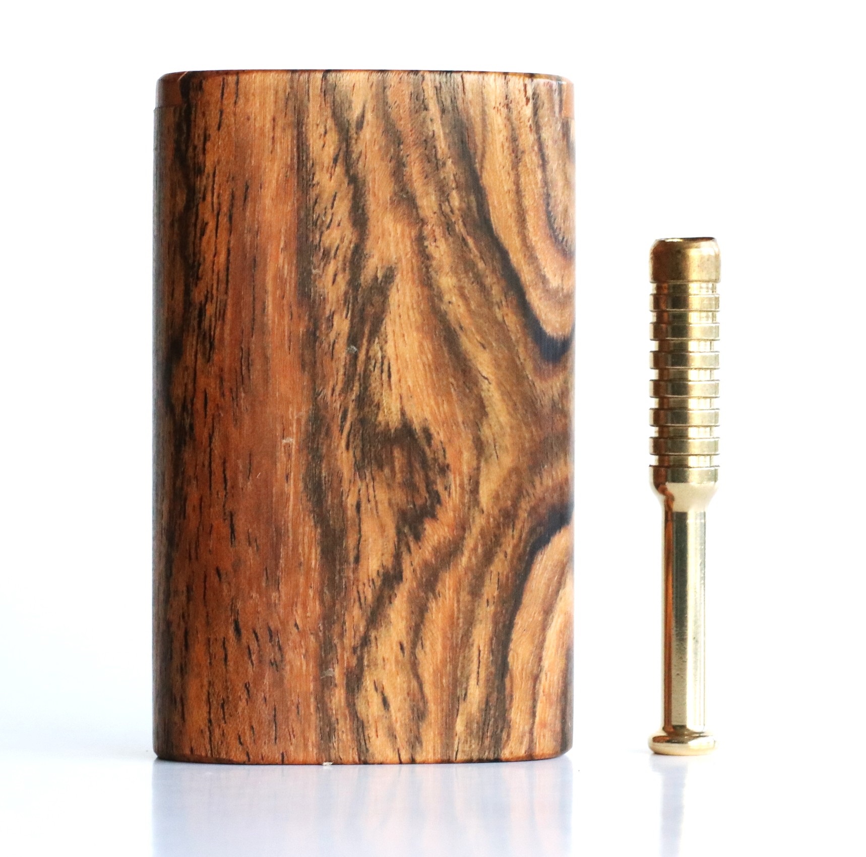 Bocote Wood Dugout & Brass one hitter pipe - Bocote Slider Lid Dugout