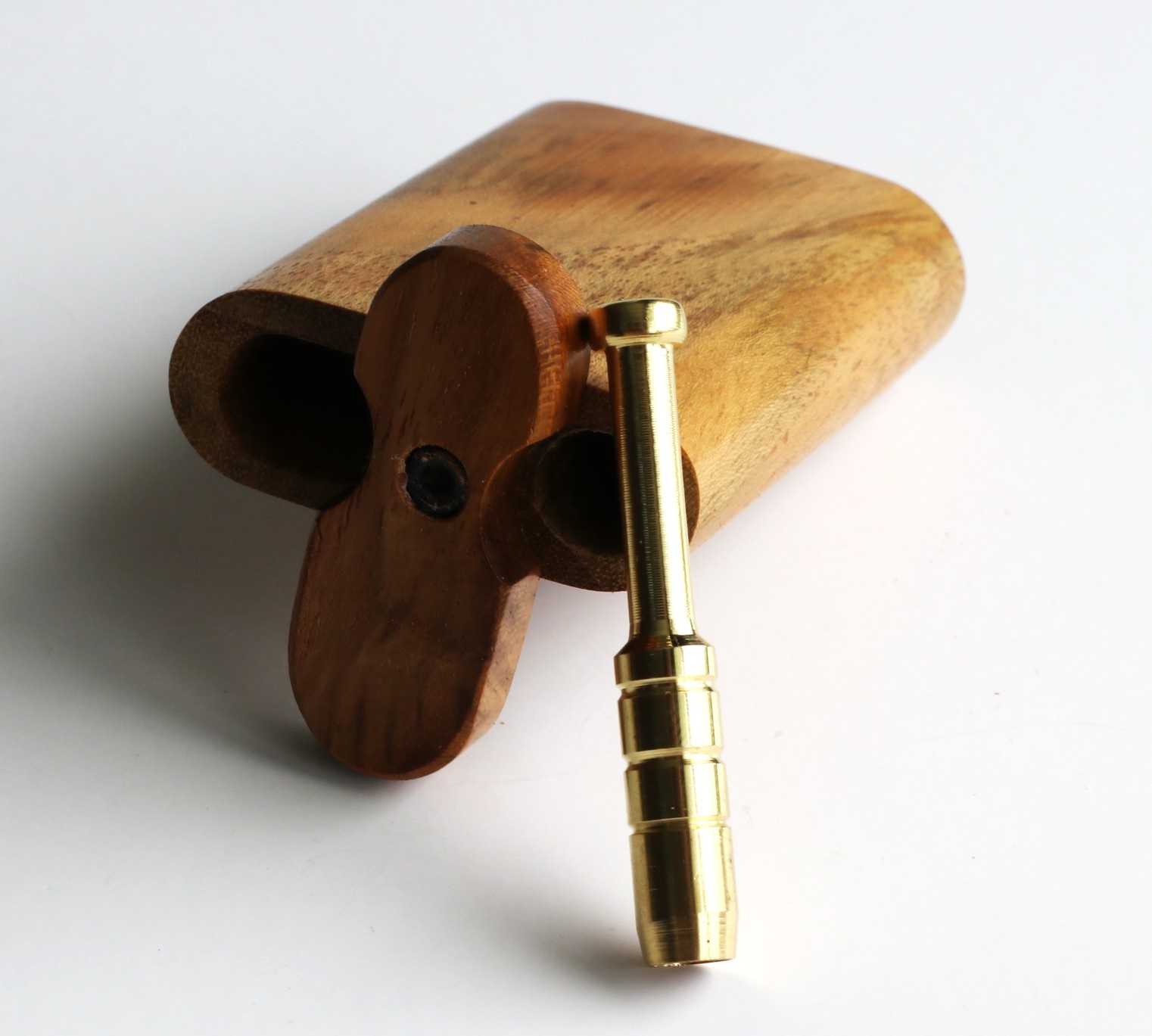 2" Brass Pipe-Ribbed Heat Resistant Brass-Universal fit for 3" dugouts - Brass One Hitter Pipe