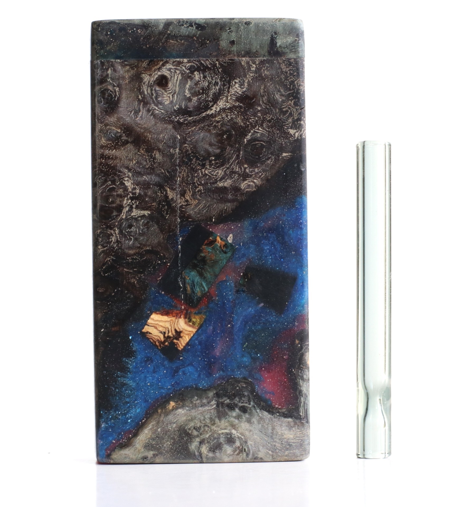 Galaxy Burl Futo Stash Box- Out of this World Wood Dugout- 4" Burled Wood- Best Quality