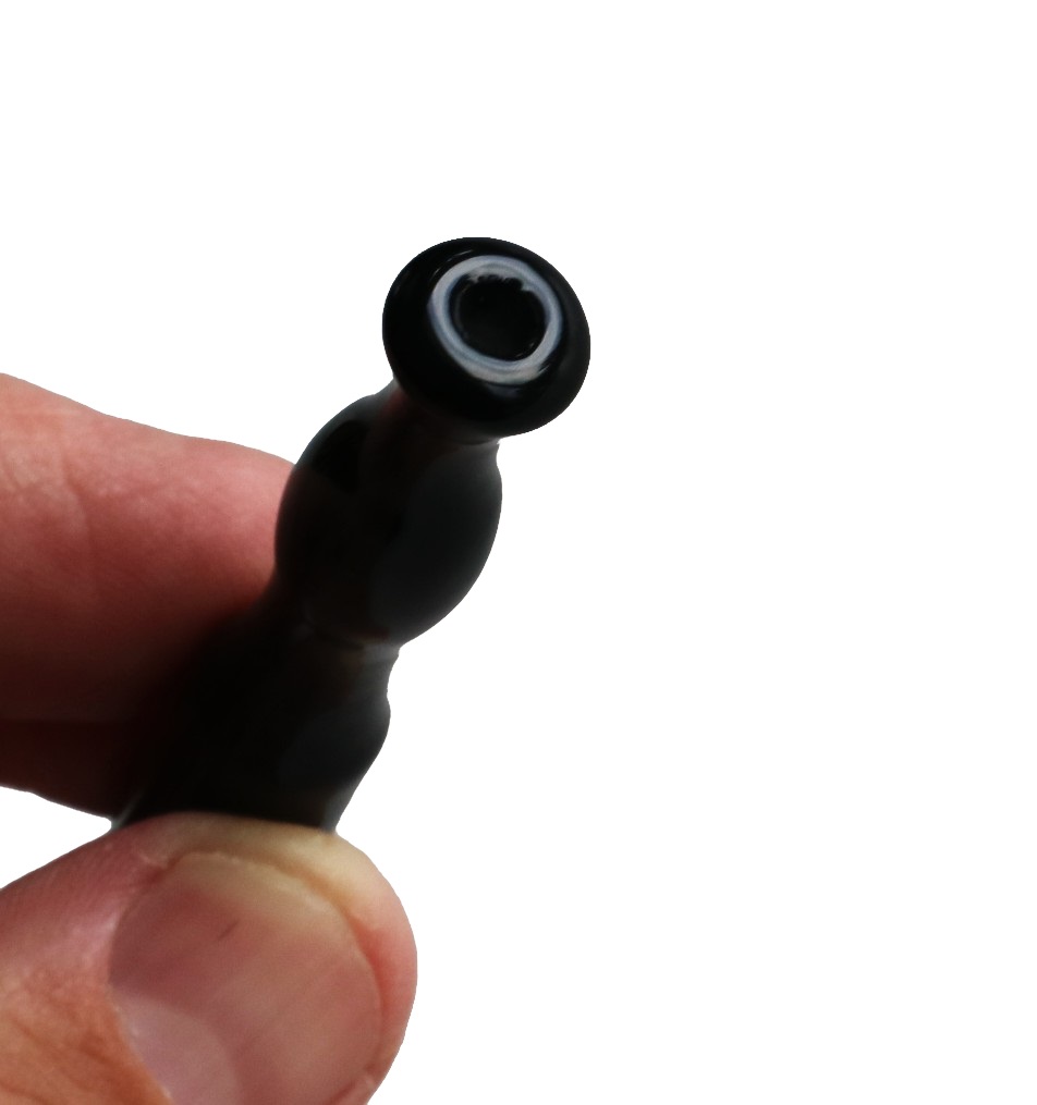 3.5" Black Ceramic Pipe-Albatross-Sturdy Ceramic One Hitter with built in screen - Albatross One hitter pipe