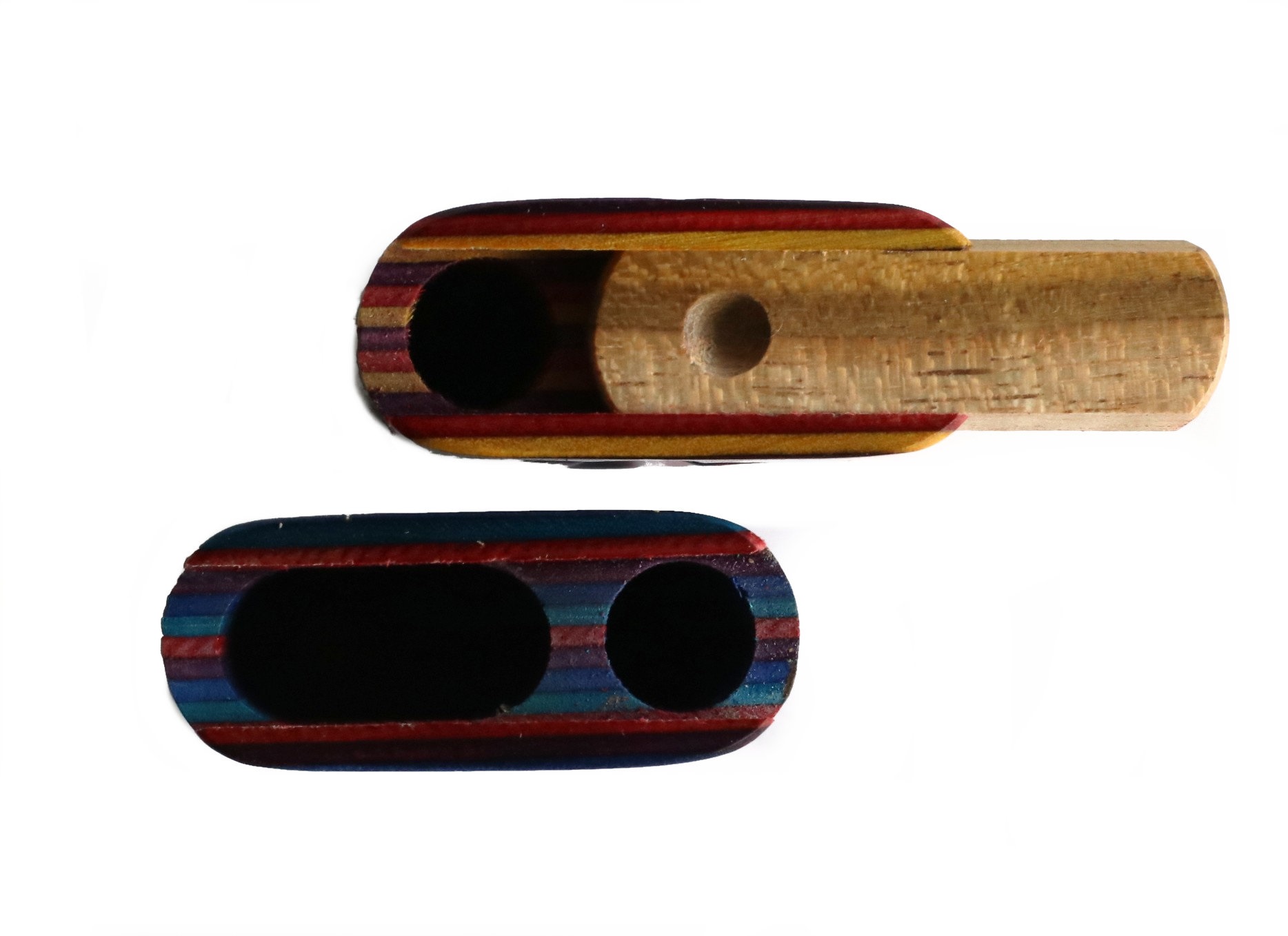 Bocote Wood Dugout & Brass one hitter pipe - slider lid dugout