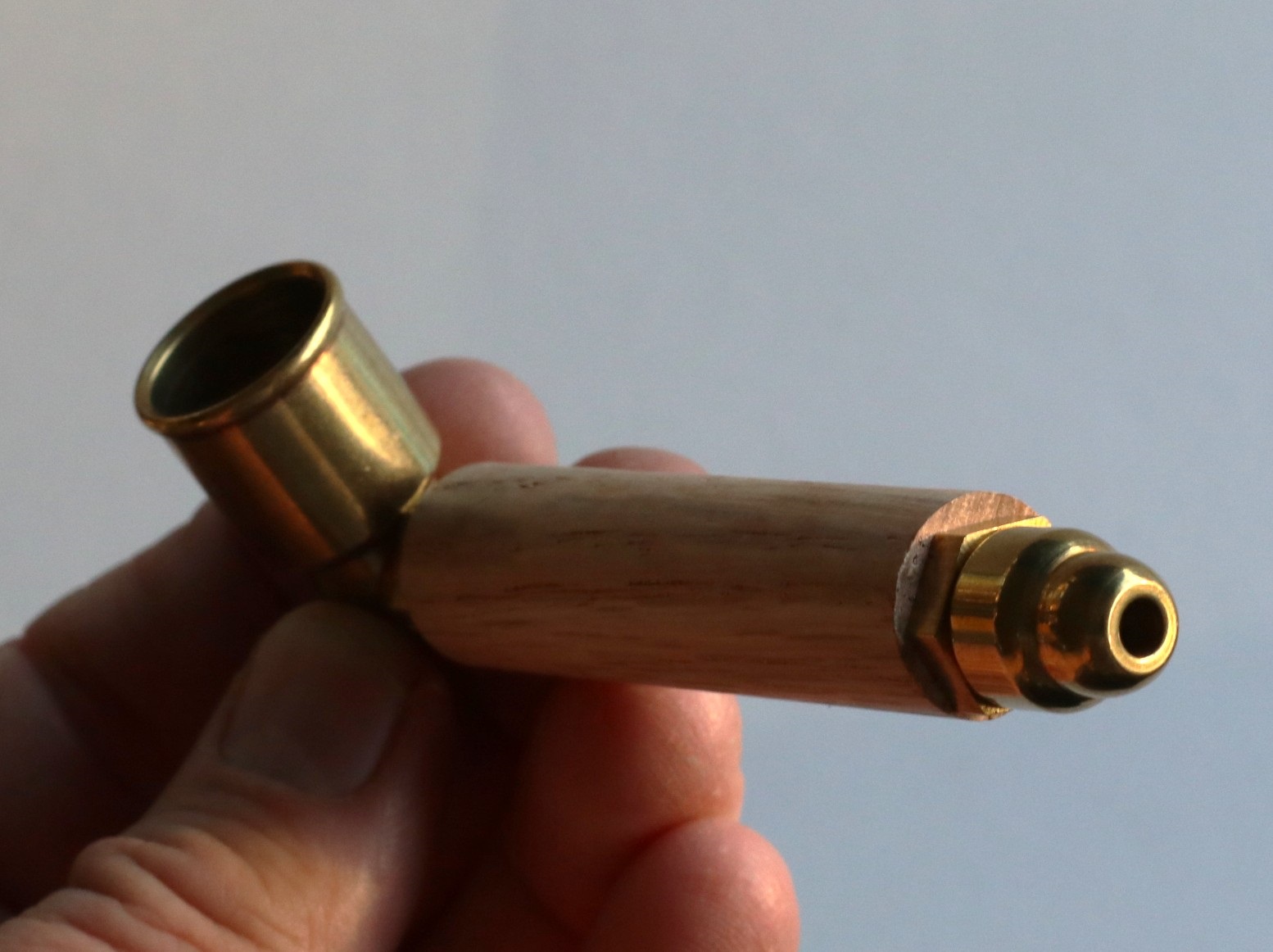 American Hit Squad Wood & Brass Smoking Pipe-American Made-Built to last a lifetime - Brass and Wood Heavy Duty Pipe