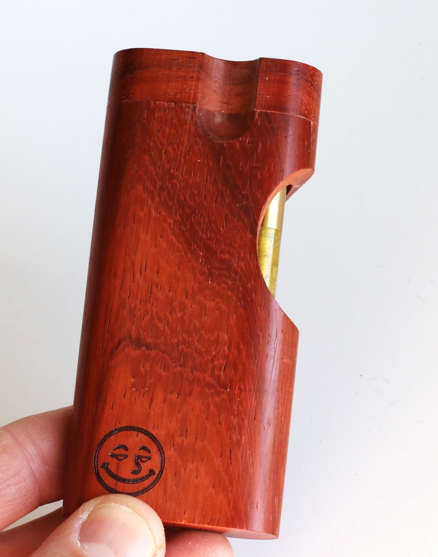 4" Padauk Swivel Lid Dugout & One hitter pipe-American Made by Better Life-Locking Lid - Swivel Lid Cutaway Dugout by Better Life