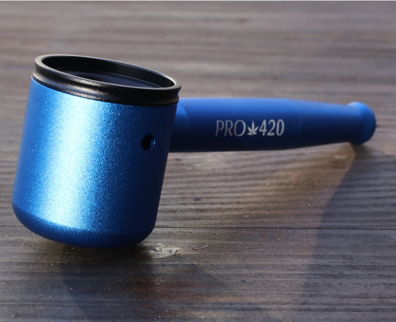 PRO 420 Aluminum Alloy Pipe-Lifetime Use-Large Bowl-4.5" Length-Blue Heavy Duty Smoking Pipe - PRO 420 Aluminum Alloy Cob Pipe