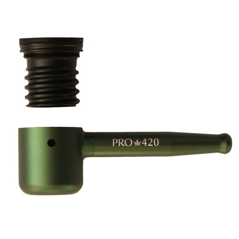 PRO 420 Aluminum Alloy Pipe-Lifetime Use-Large Bowl-4.5" Length-Green Heavy Duty Smoking Pipe - PRO 420 Aluminum Alloy Cob Pipe