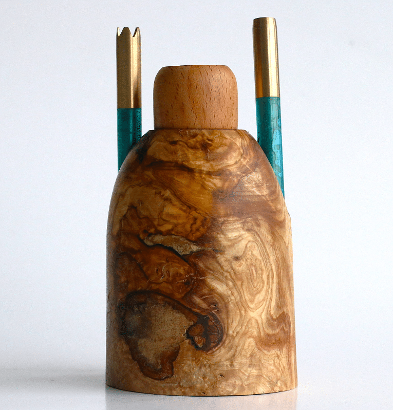 Olive Wood Tabletop Dugout- One Hitter Stash Box- Smoker's Gift