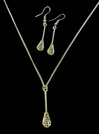 GSET - Gold Lacrosse Earring and Necklace Set