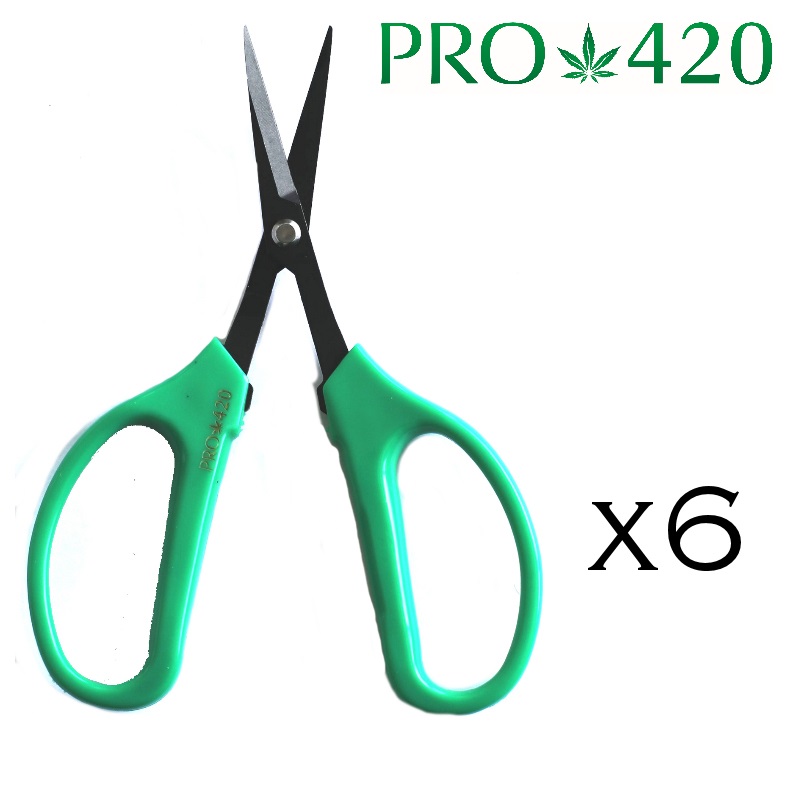 PRO 420 Scissors - 6 Pack of Classic Bonsai Professional Trimming Scissors for Cannabis