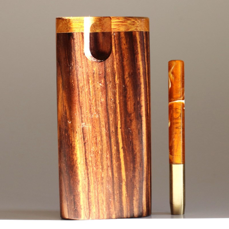 Cocobolo Wood Dugout & One Hitter Pipe-One of a Kind Stash Box-American Crafted
