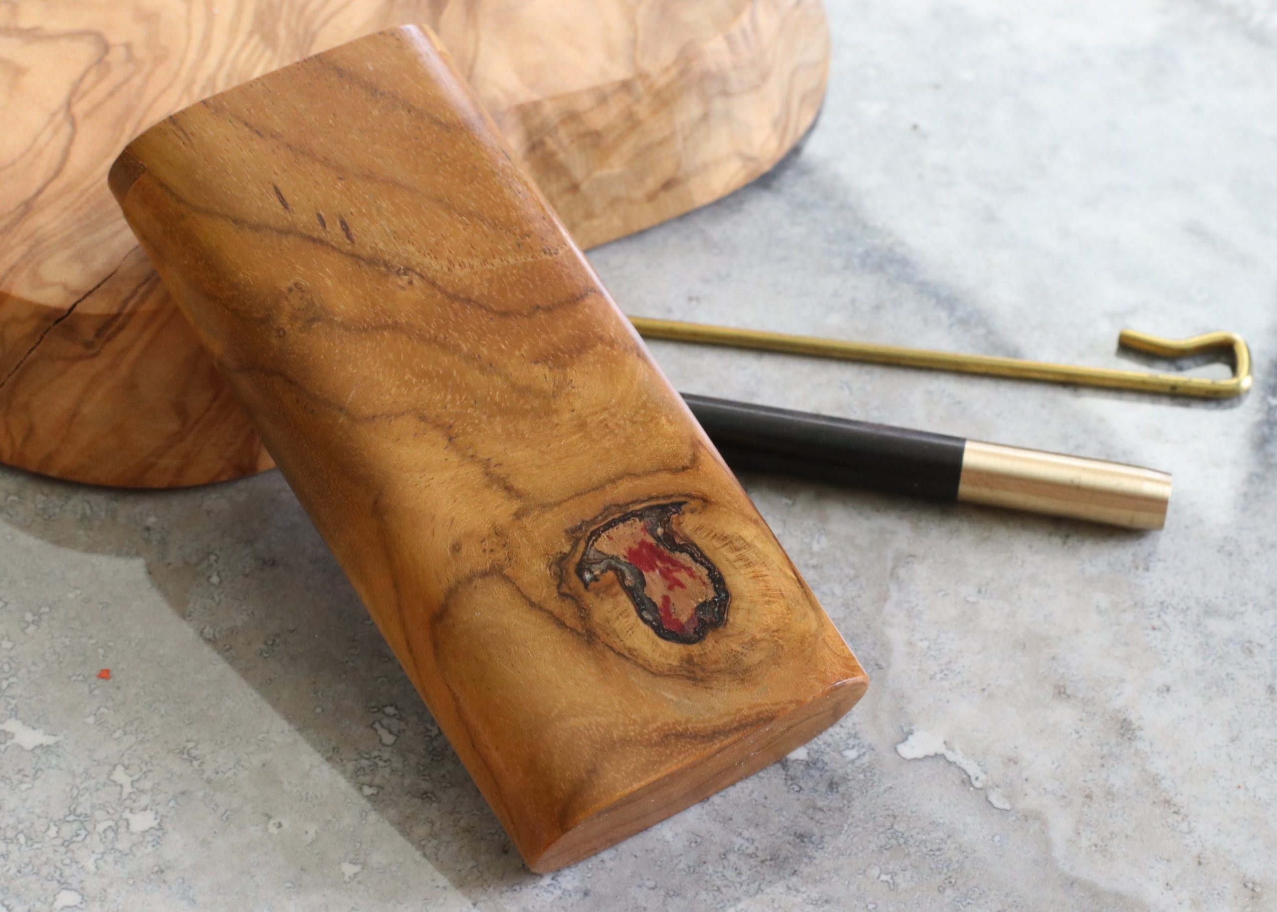 One of a Kind Teak Wood Dugout & One Hitter Pipe
